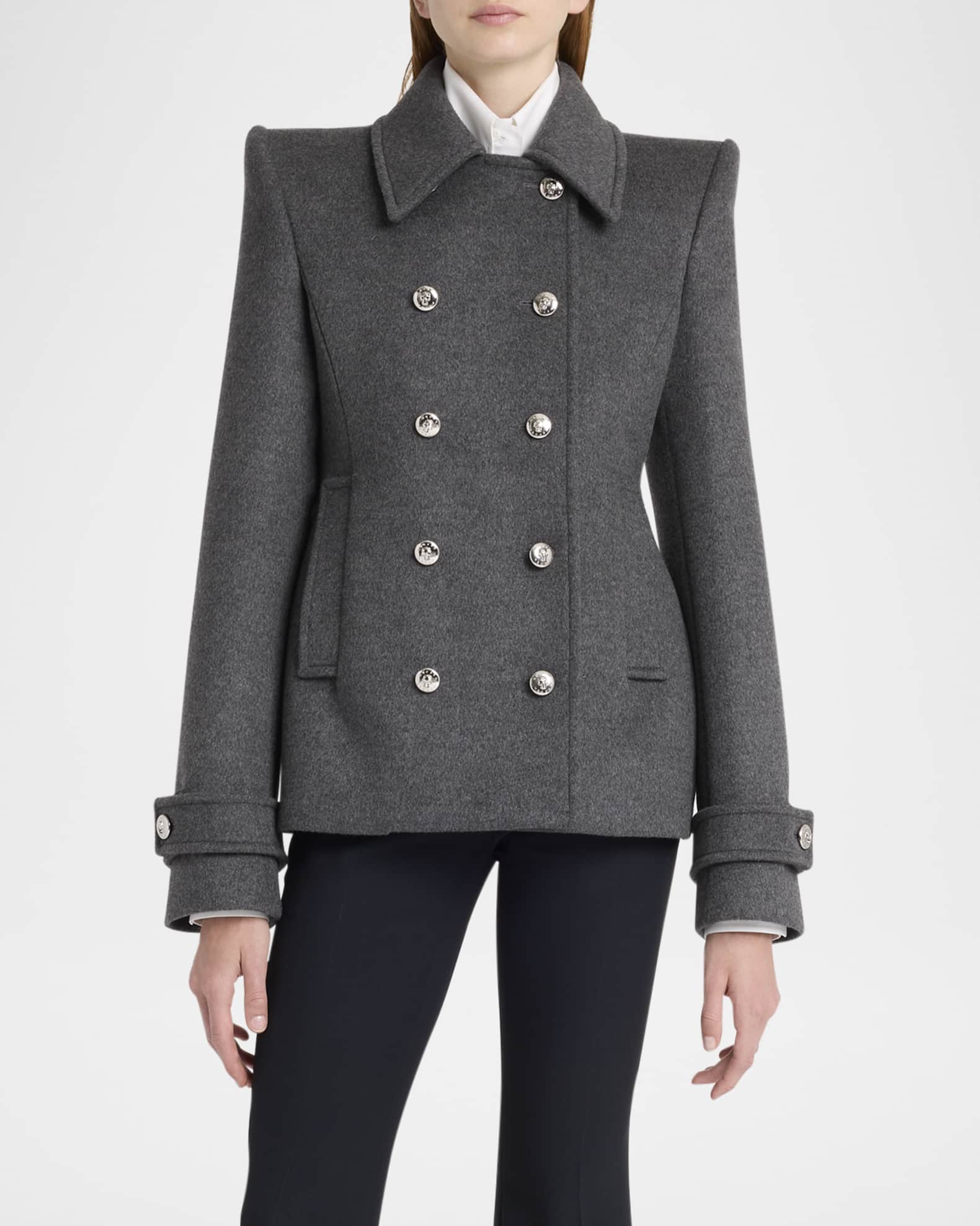 Doble-Breasted Wool-Cashmere Coat 1