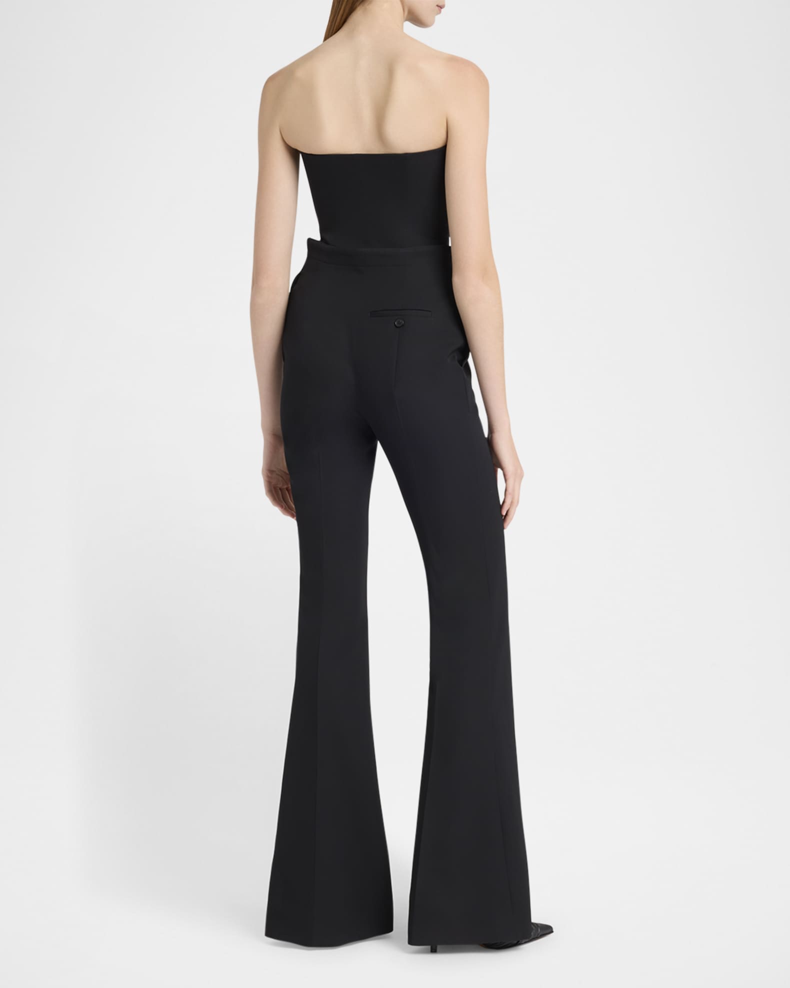 McQueen Foldover-Waist Flare Trousers | Neiman Marcus
