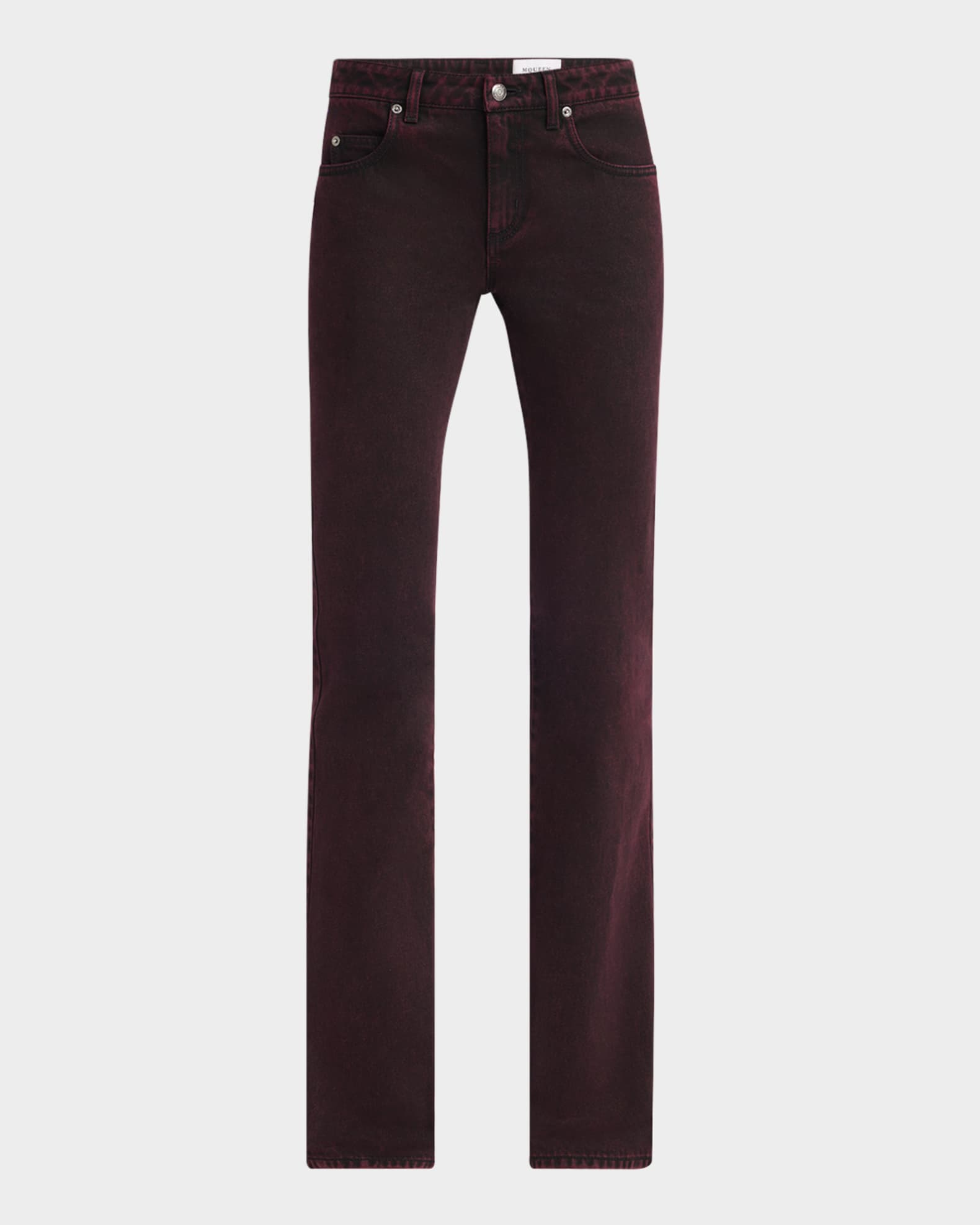 Low-Rise Red-Wash Denim Flare Trousers 0