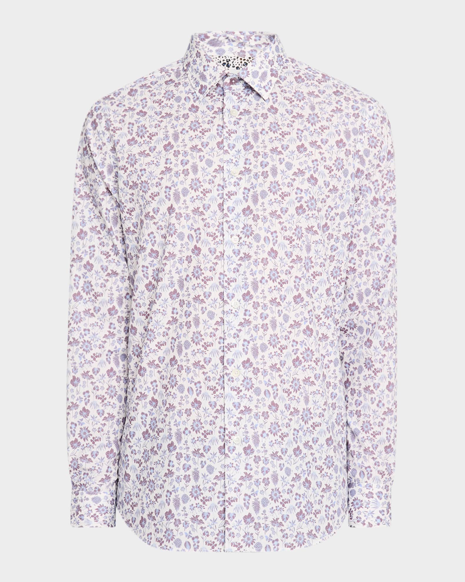 Men's Cotton Floral Sport Shirt 0
