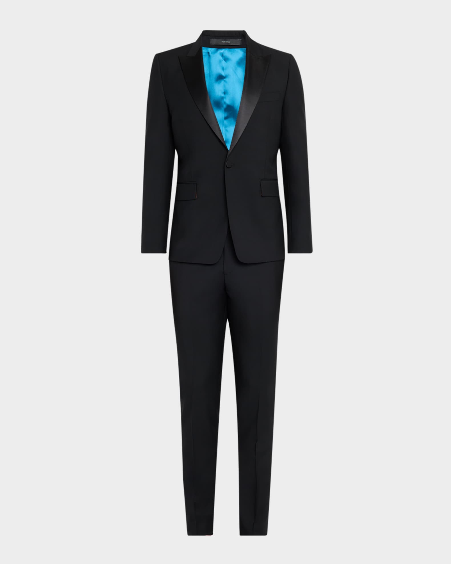 (40S) Black Slim Fit 2 Piece Tuxedo With Satin Peak Lapel main image 0