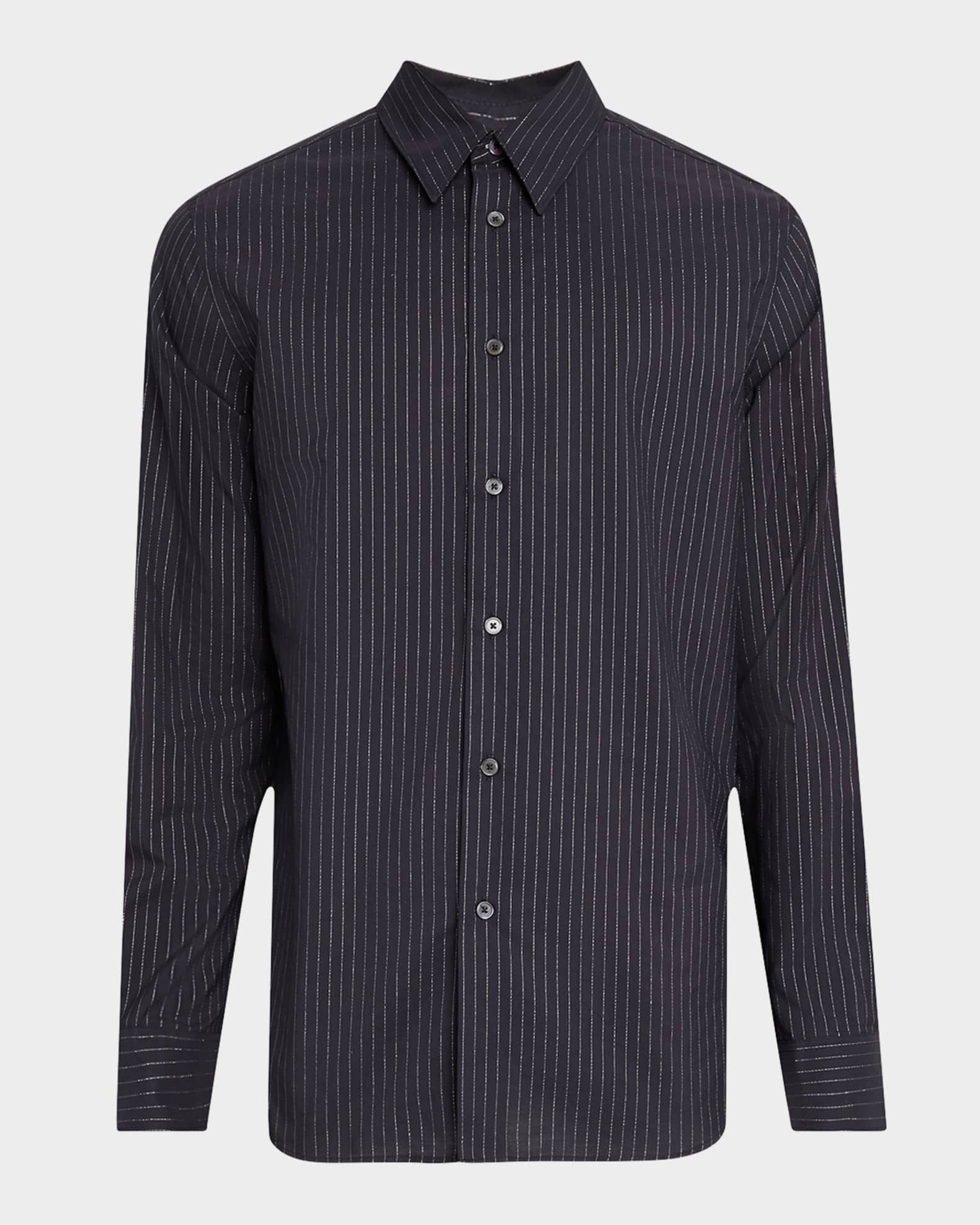 Men's Lurex Stripe Dress Shirt 0