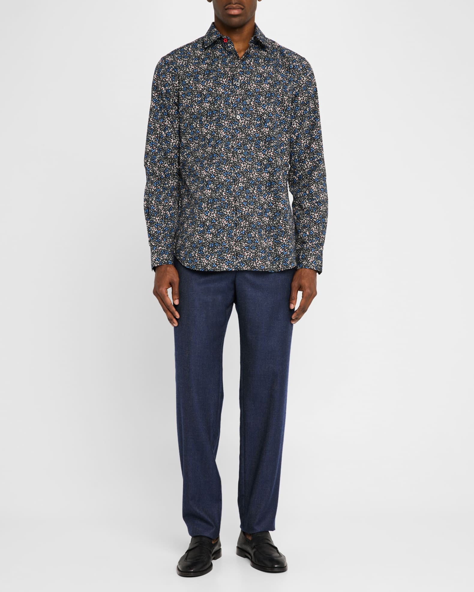 Men's Organic Cotton Floral Dress Shirt 1