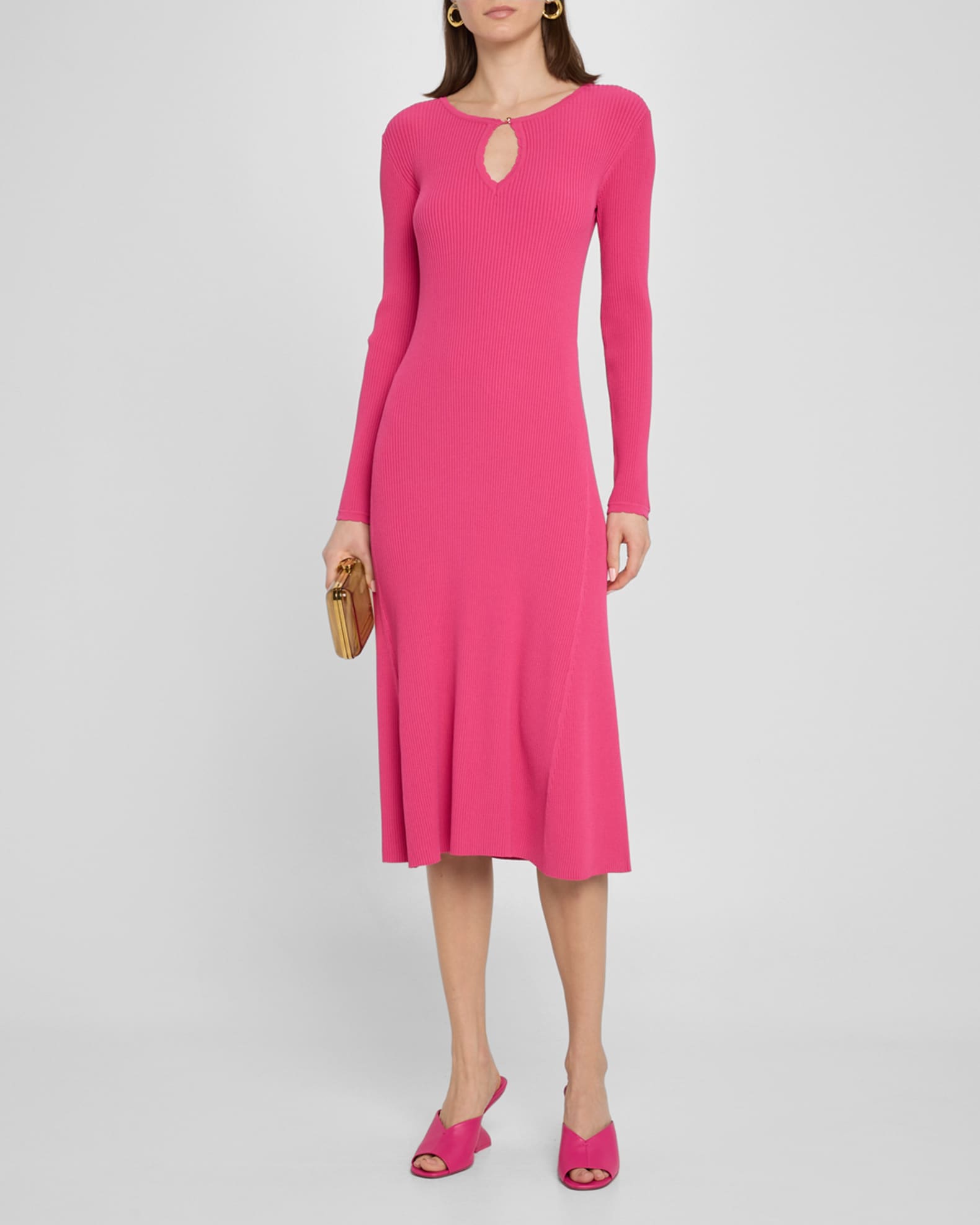 Elie Tahari The Belinda Cutout Ribbed Midi Sweater Dress Neiman Marcus