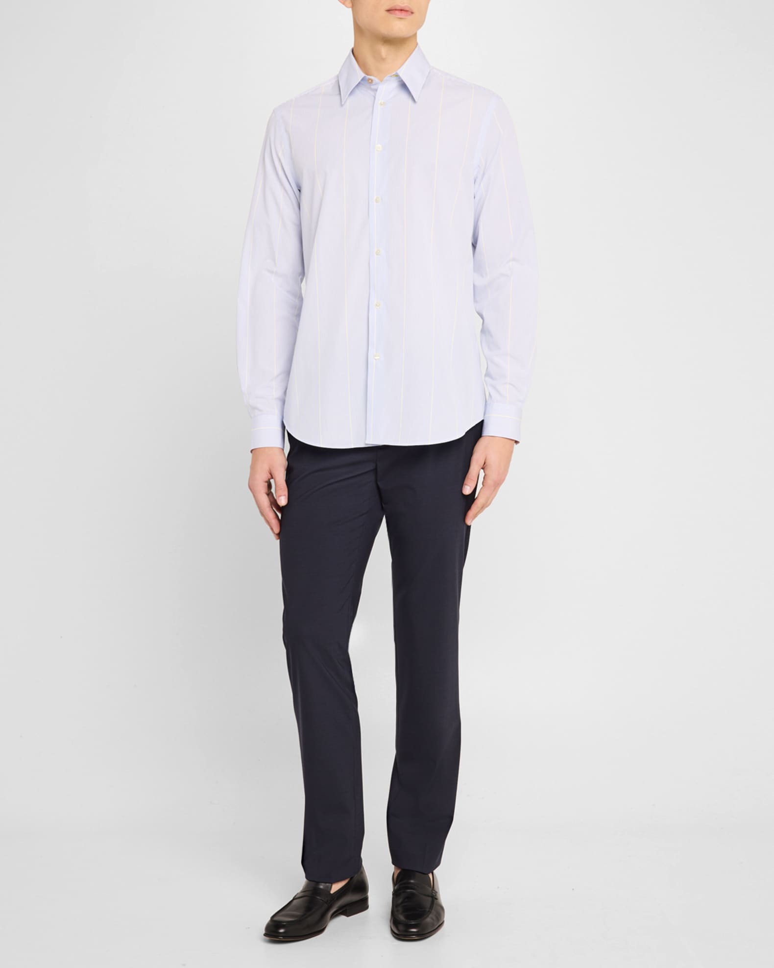 Men's Cotton Multi-Stripe Dress Shirt 1