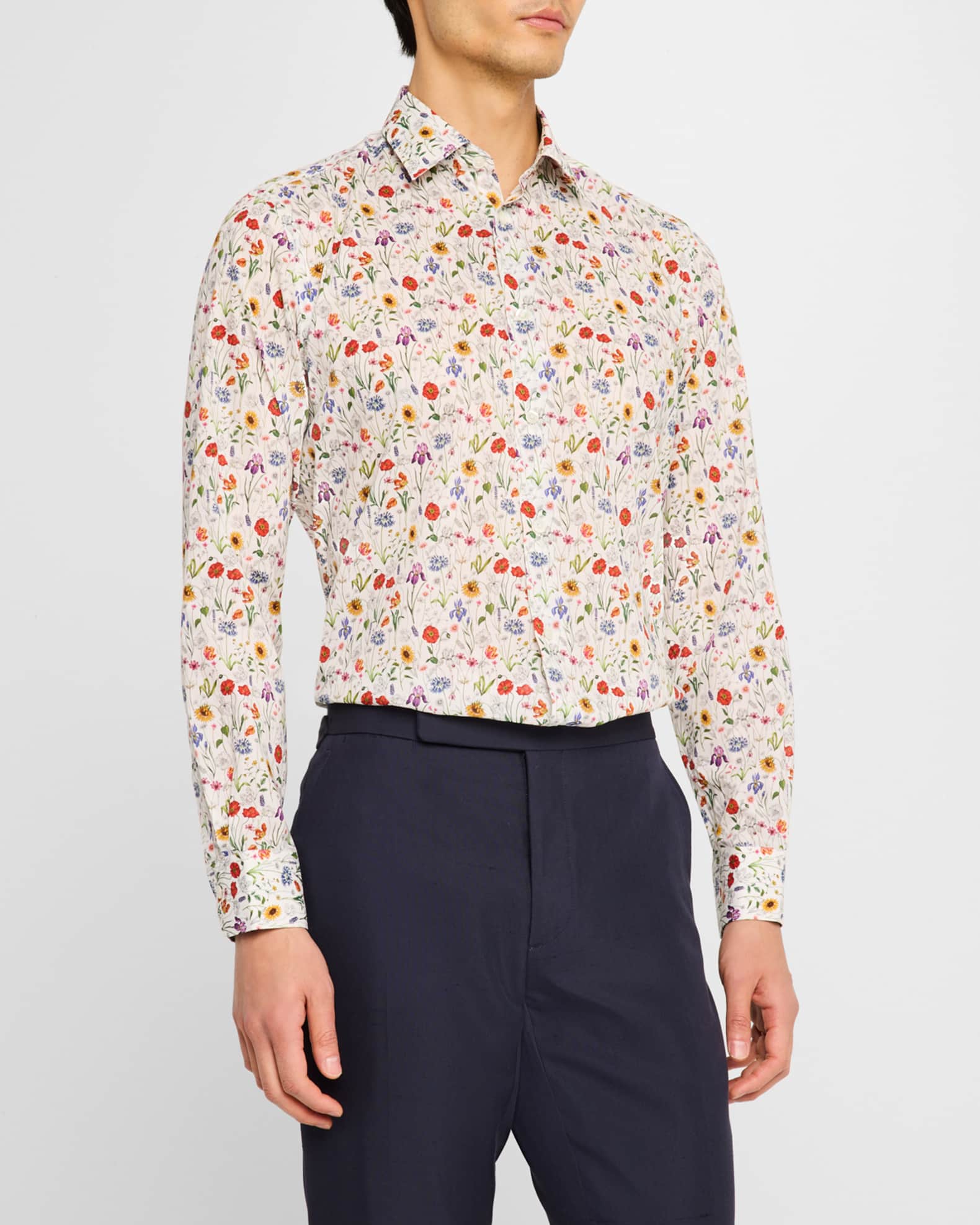 高速配送 Sport Floral Cotton Organic Men's Smith Paul Shirt Neiman | トップス