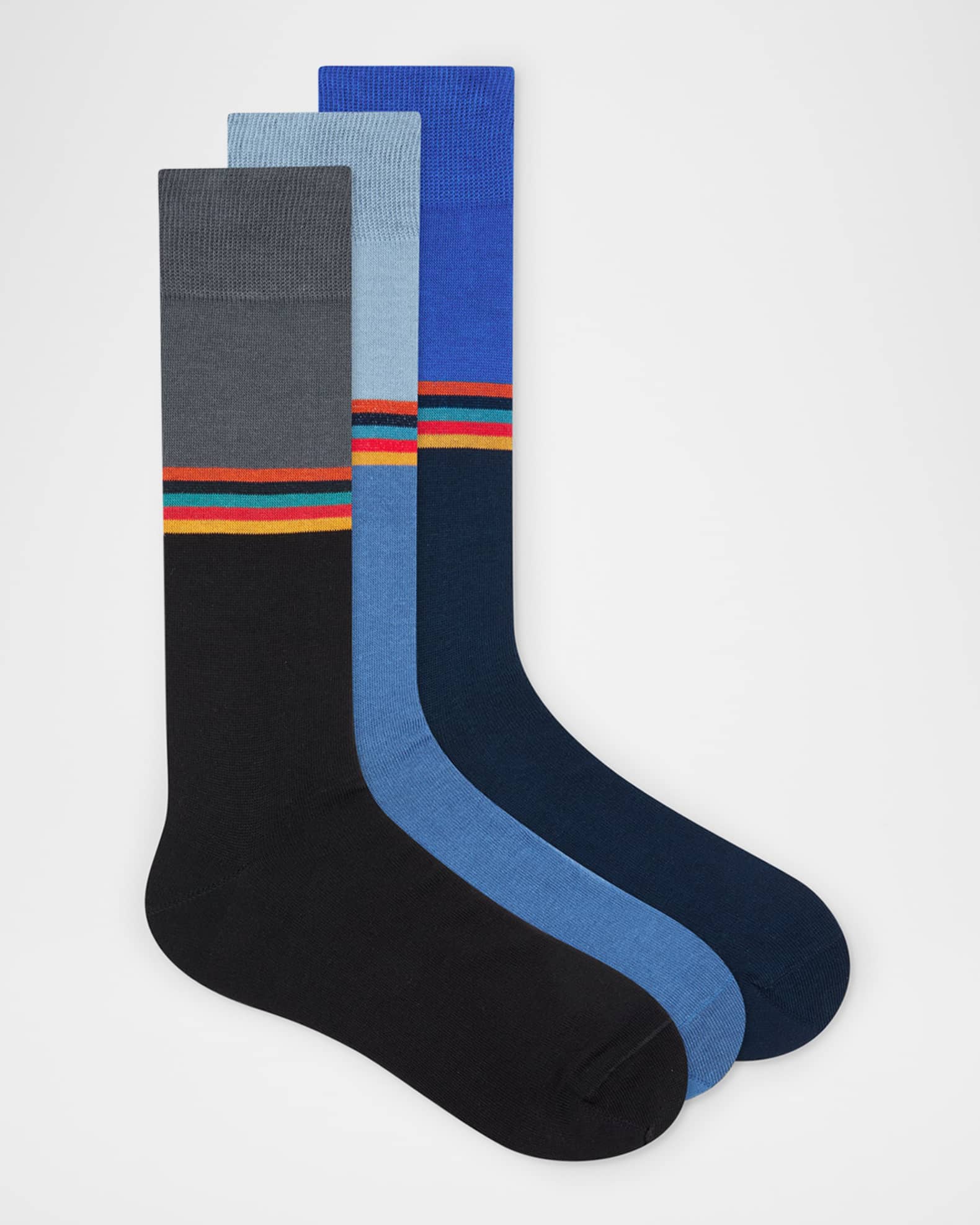 Men's Jared Artist Stripe Color Block 3-Pack Crew Socks 0