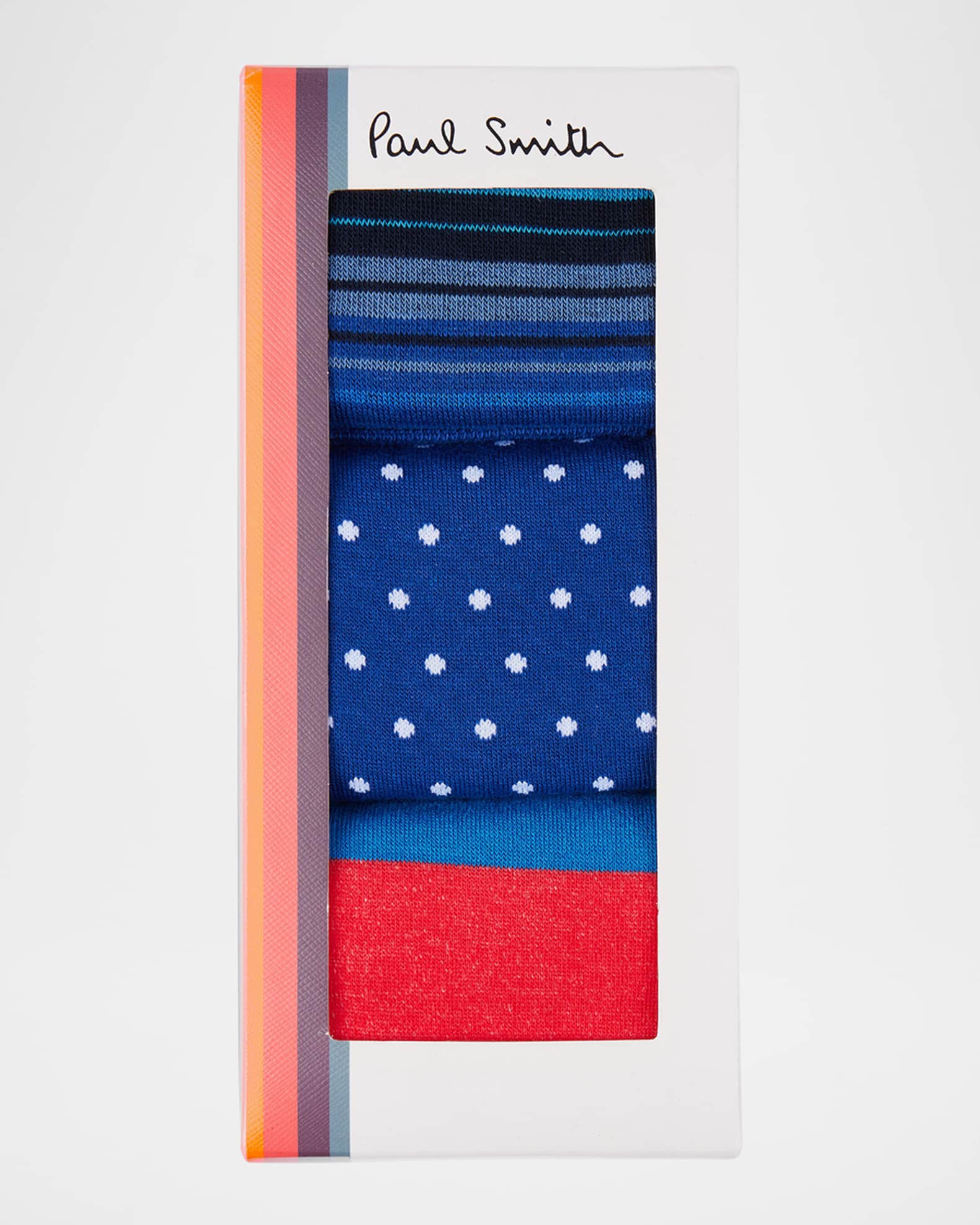 Men's Seasonal Stripe-Dot-Stripe 3-Pack Crew Socks 1