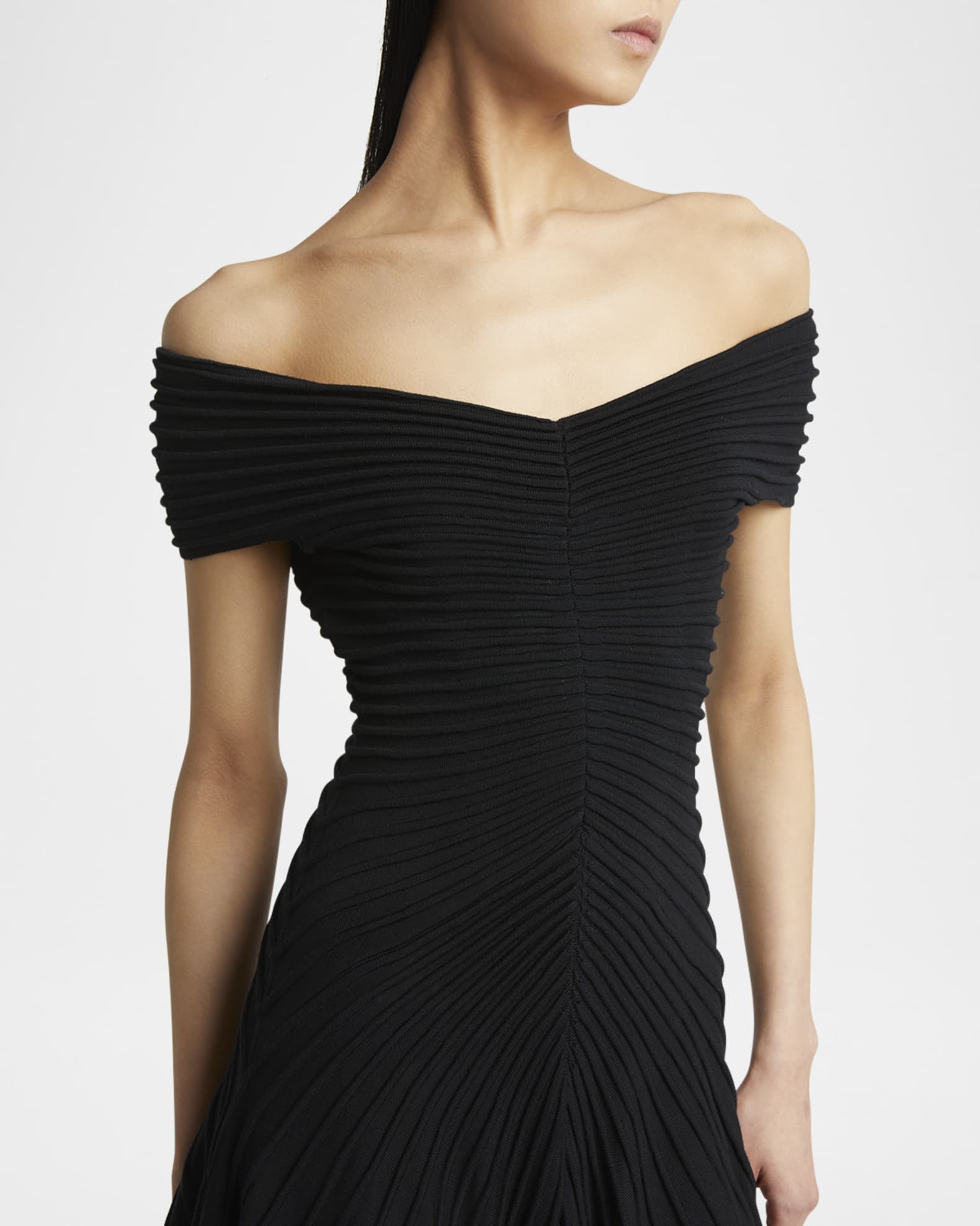 Off the shoulder wool dress top
