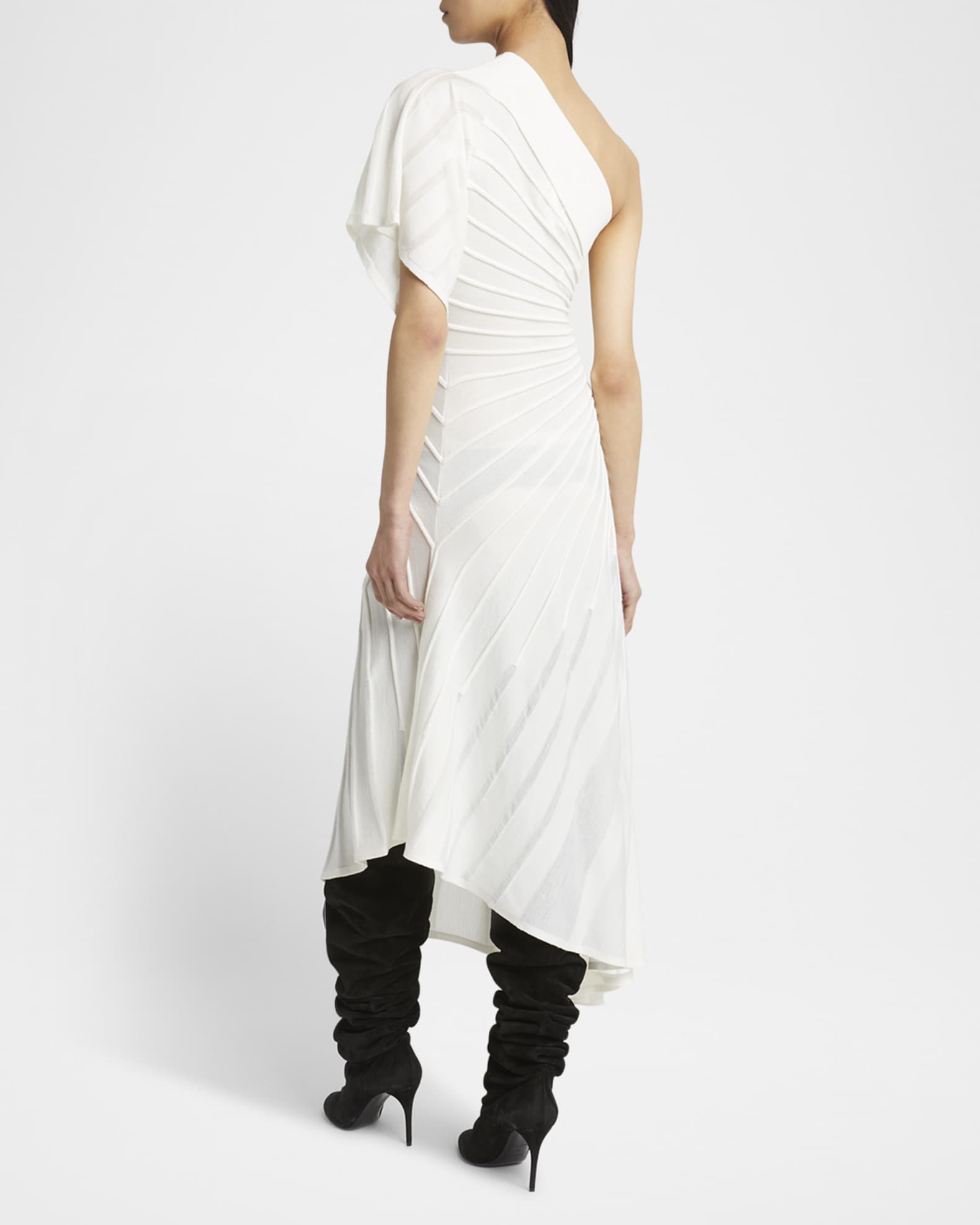 ワンピース ALAIA ASYMMETRICAL WHITE COTTON DRESS ALAÏA WHITE ASYMMETRICAL KNIT DRESS |ALAÏA US