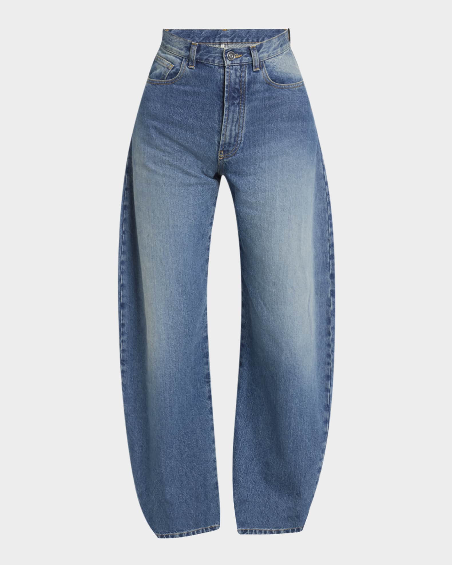 Mid-Rise Wide-Leg Barrel Jeans 0