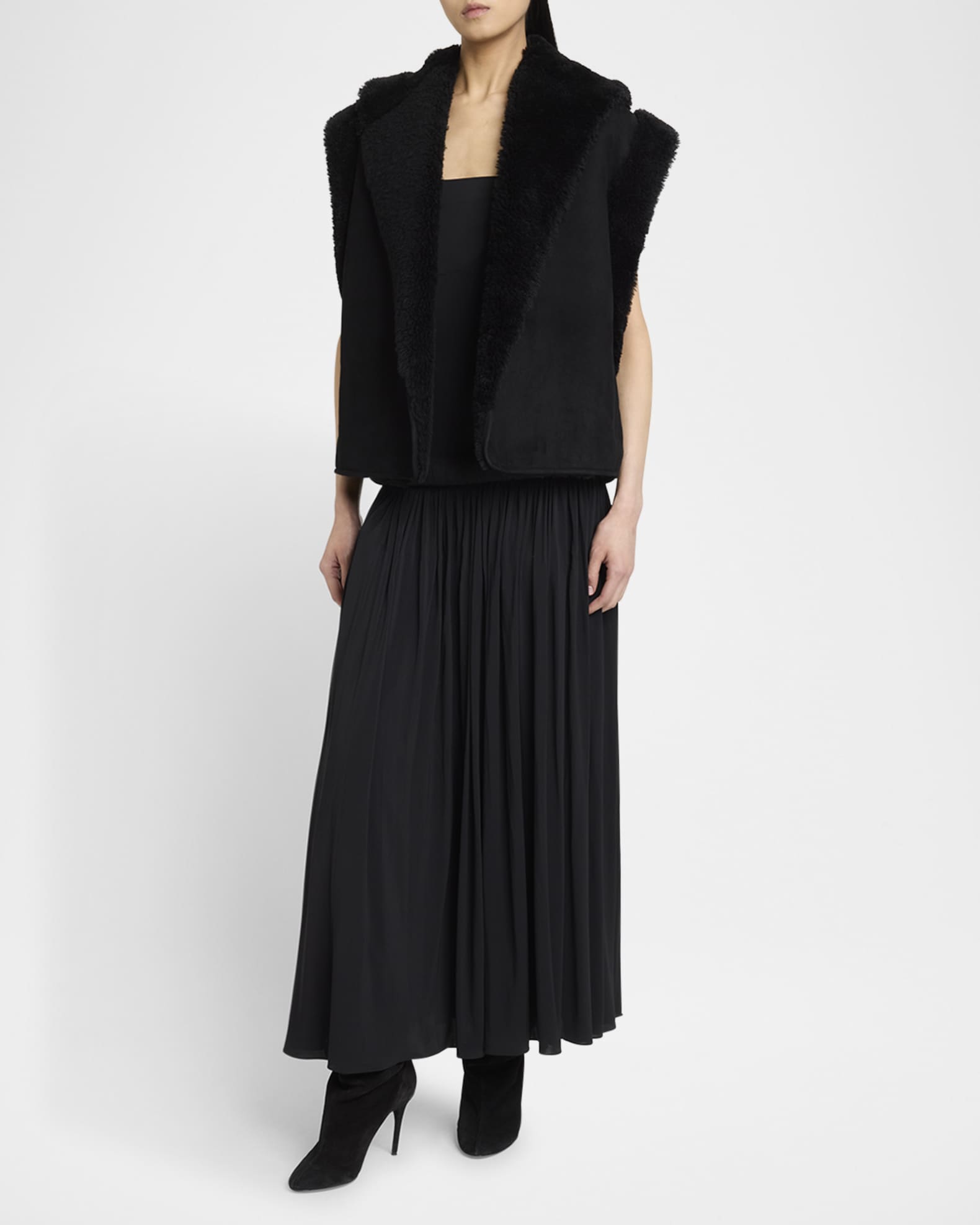 Strapless Pleated Pipe Drop-Waist Maxi Dress 1