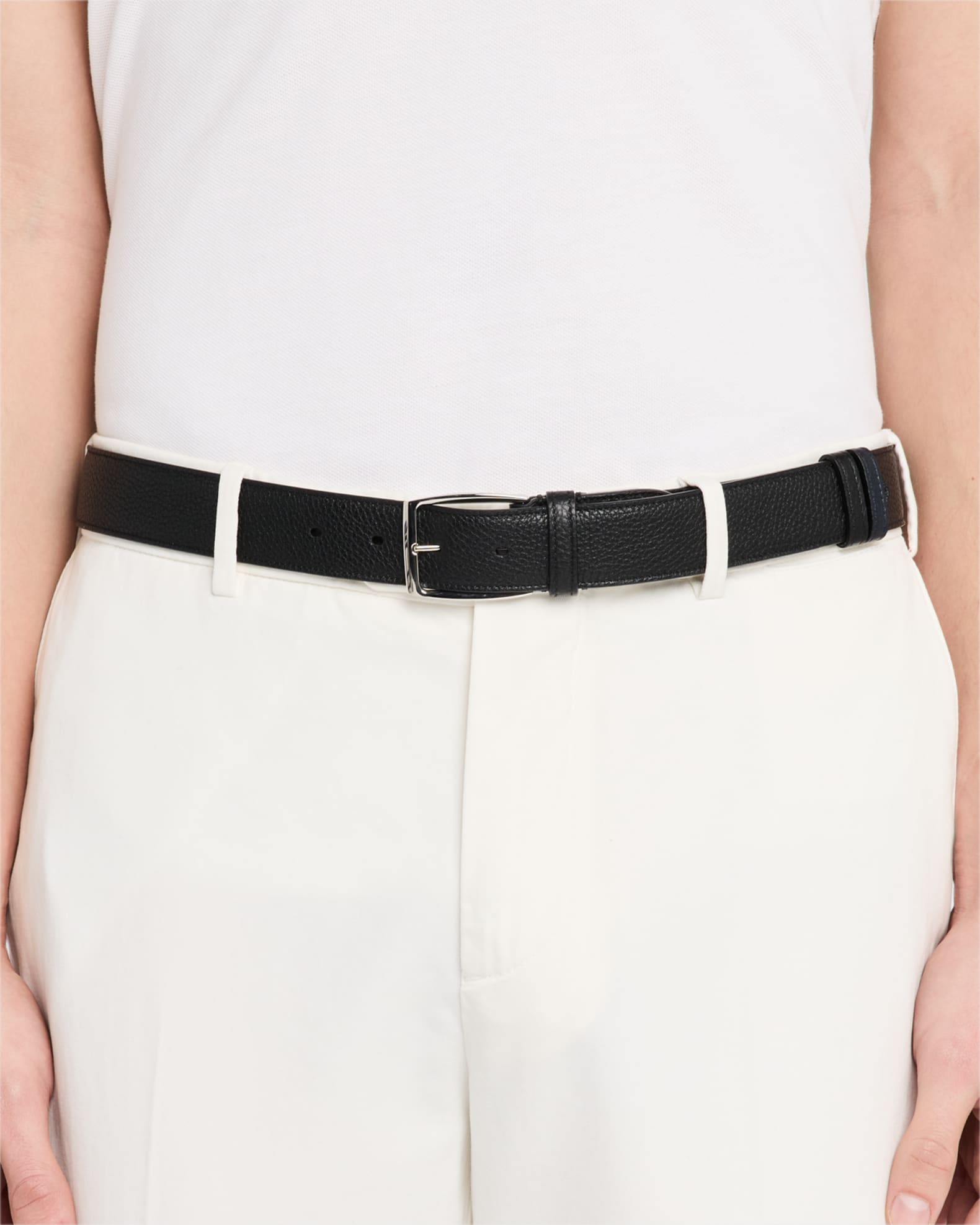 Men's Grained Leather Belt 1