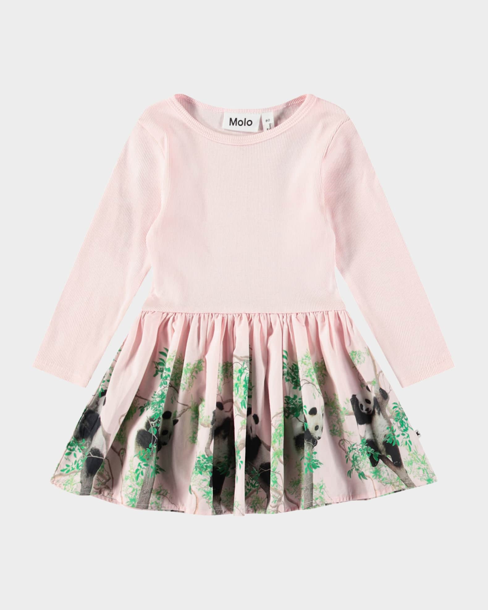 Girl's Candi Printed Long-Sleeve Dress, Size 6M-2 0