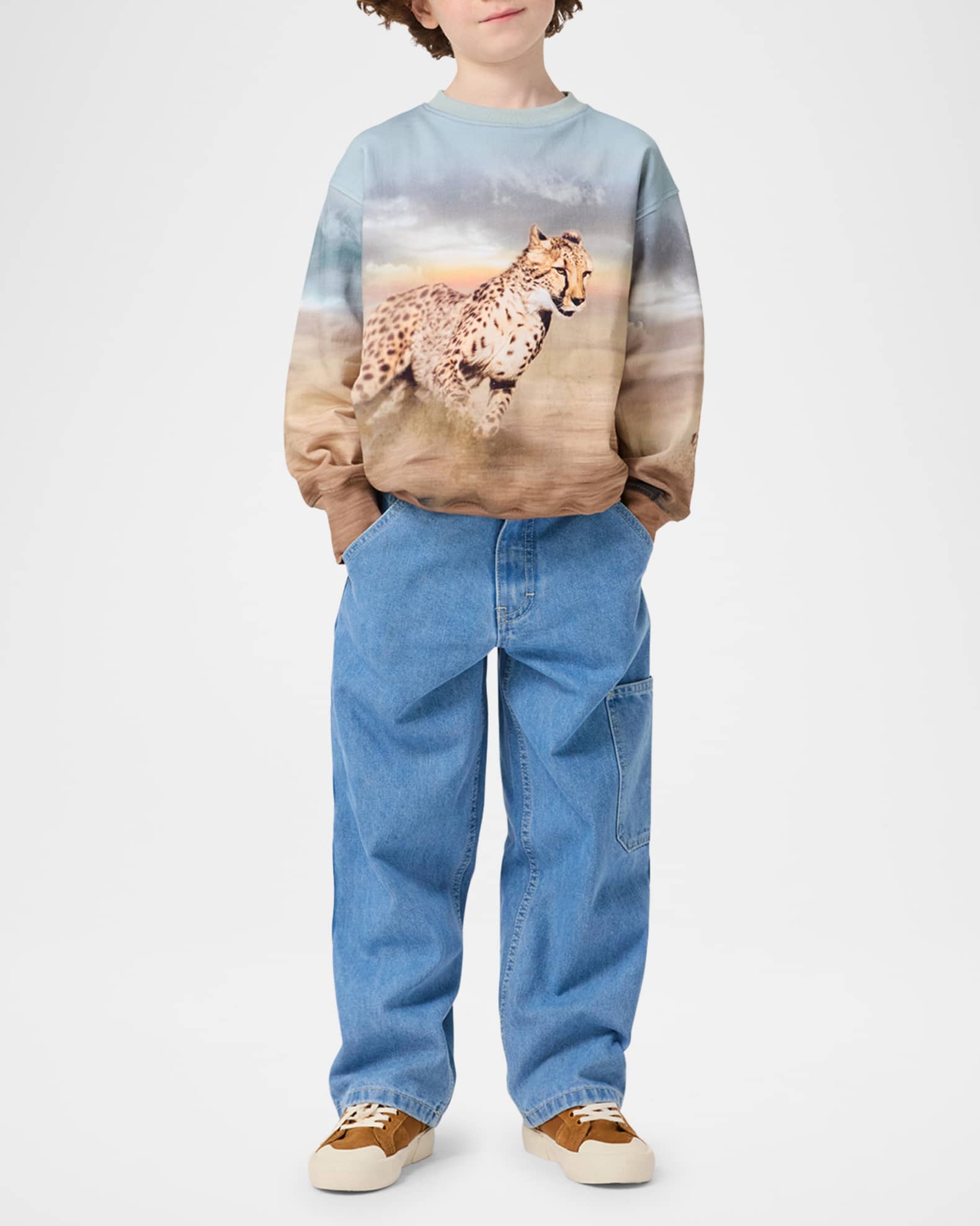 Boy's Mattis Pritned Organic Cotton Sweatshirt, Size 3-7 1