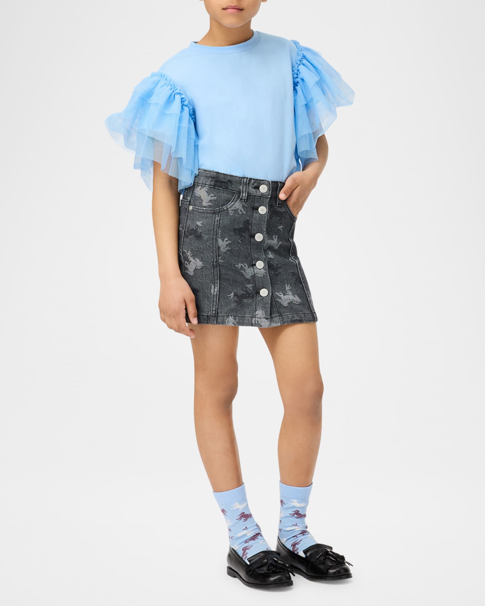 Girl's Bera Printed Denim Mini Skirt 1