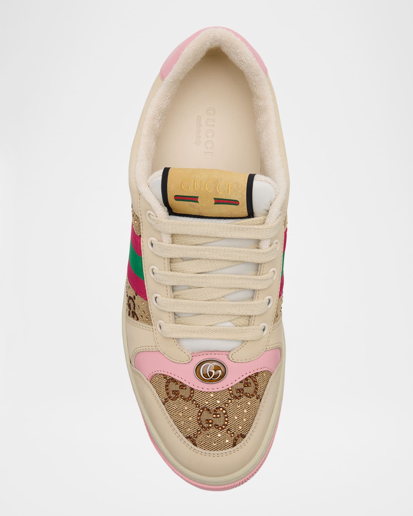 Gucci Screener GG Canvas Crystal Sneakers | Neiman Marcus