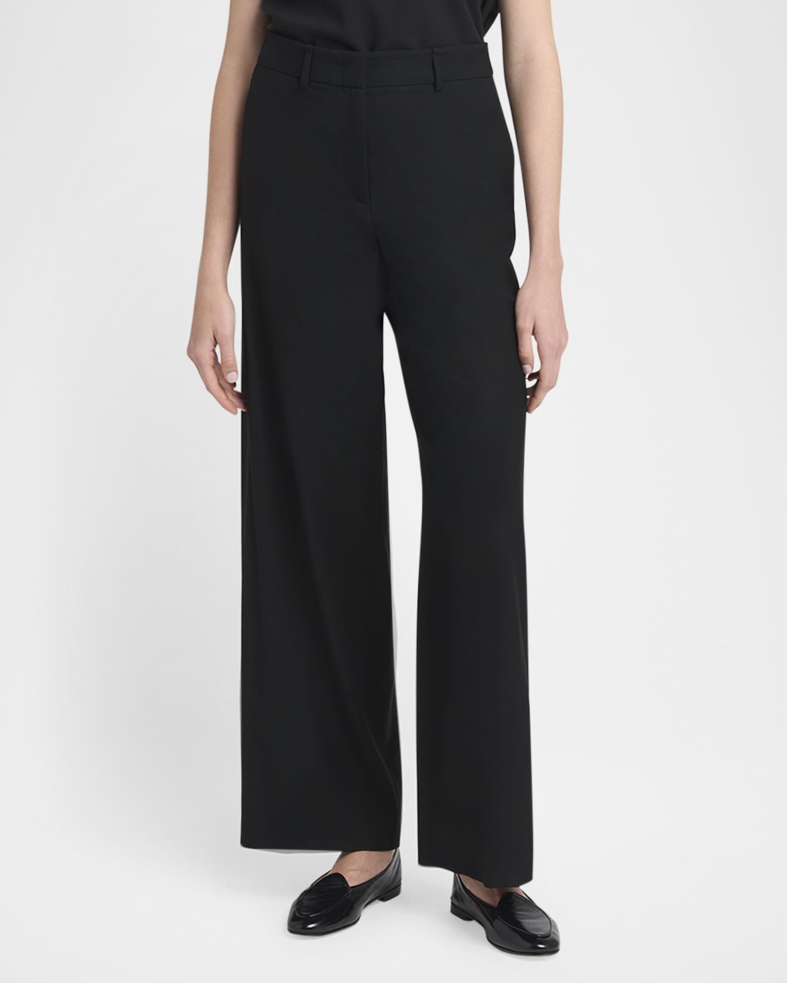 Fluid Wool Straight-Leg Trousers