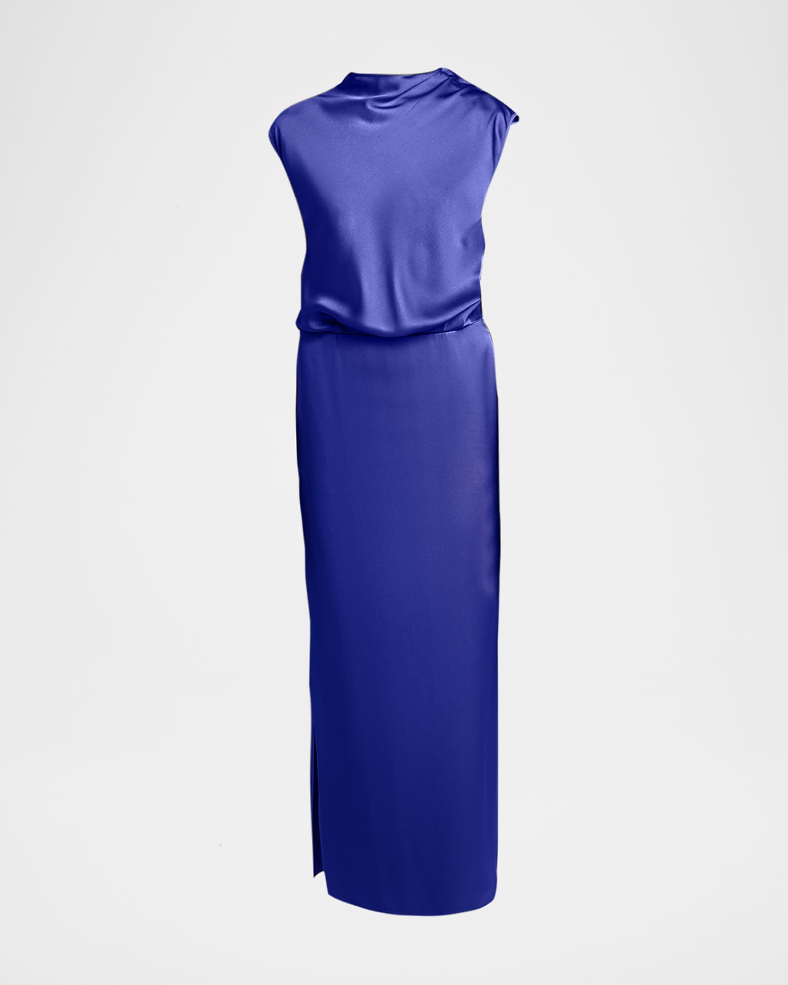 Giorgio Armani High-Neck Double Silk Satin Gown | Neiman Marcus