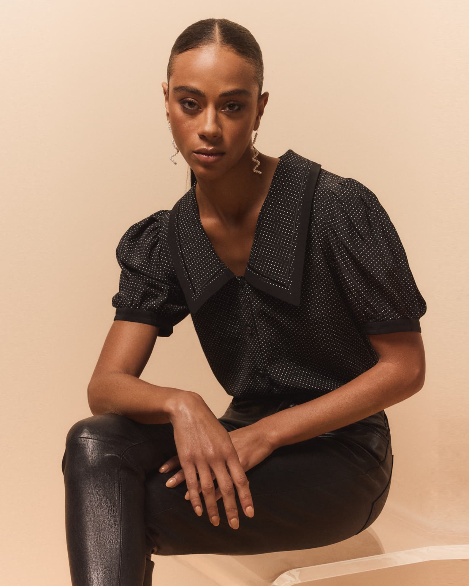 FRAME ​The Polka Dot Sailor Blouse | Neiman Marcus
