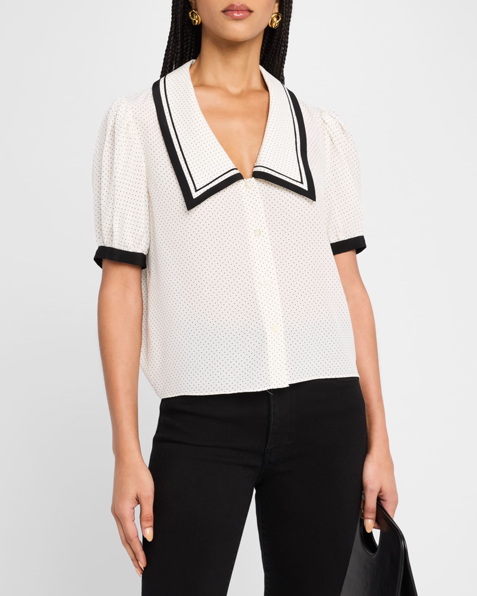 FRAME ​The Polka Dot Sailor Blouse | Neiman Marcus