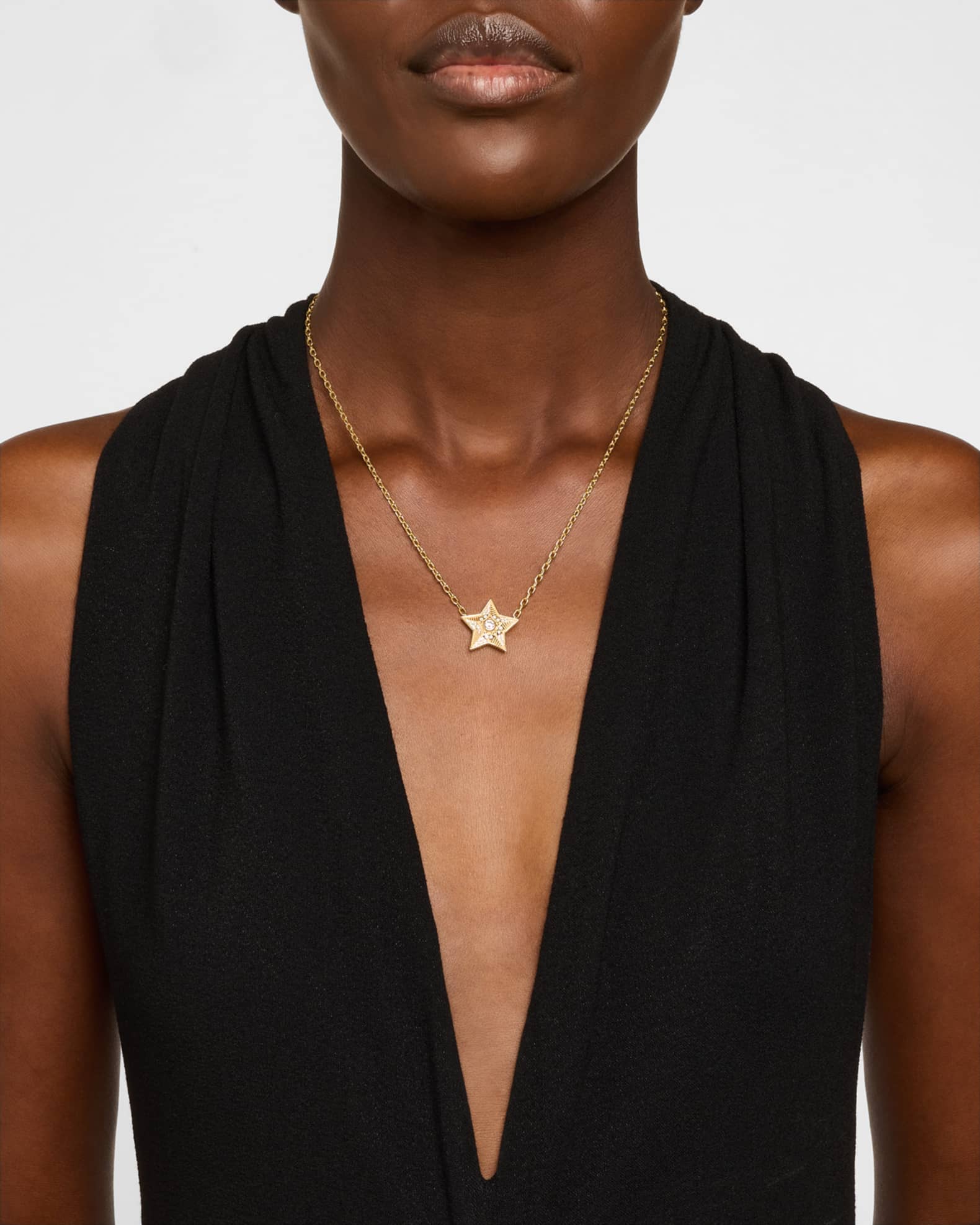 18K Yellow Gold Mini Supernoca Star Pendant Necklace with Diamonds 1
