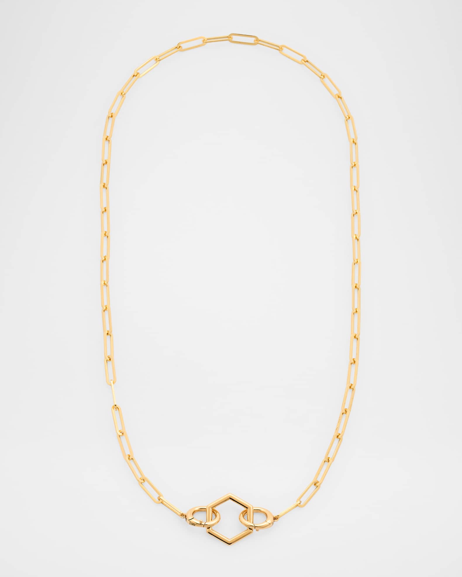 18K Gold Open Ball Foundation Paperclip Chain Necklace, 18" 0