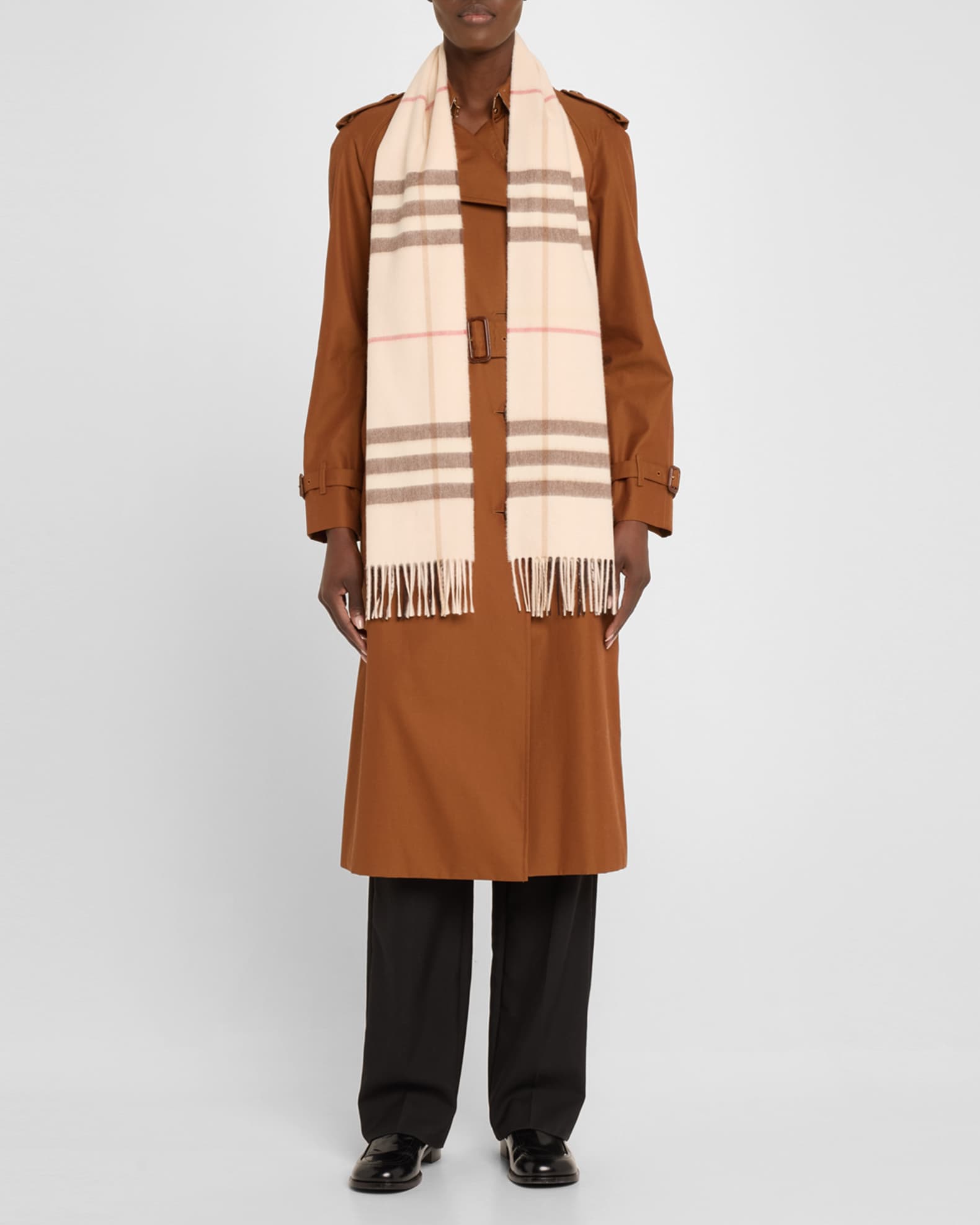 Giant Check-Print Cashmere Scarf
