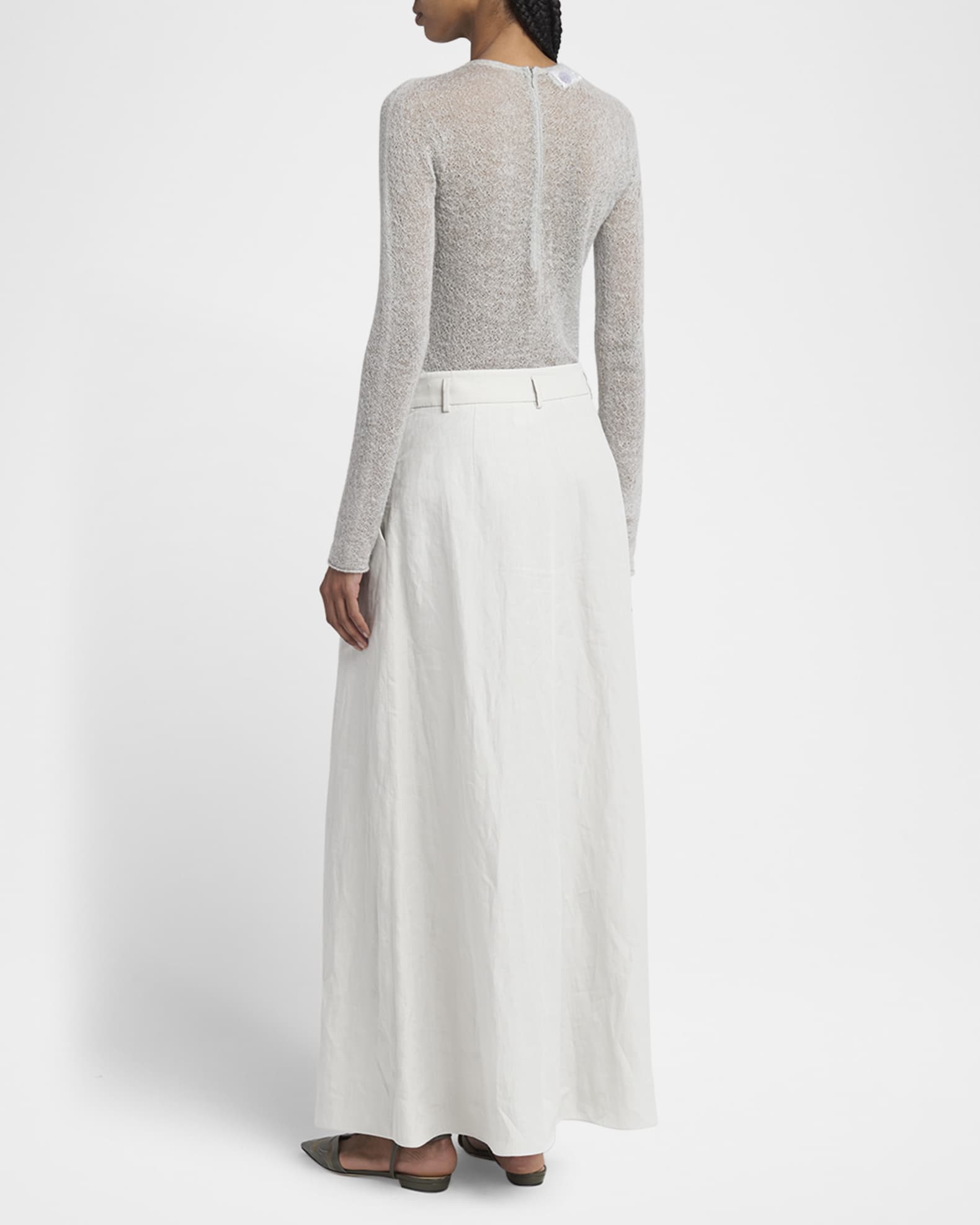 スカート GIORGIO ARMANI Giorgio Armani Virgin Wool Midi Skirt Giorgio Armani Triple Pleated Linen Maxi Skirt | Neiman Marcus