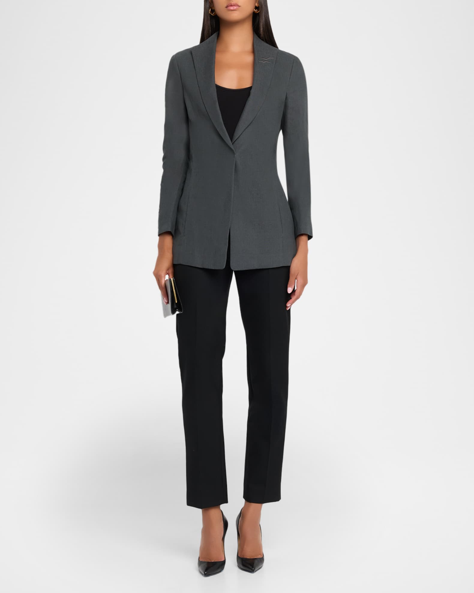 Giorgio Armani Linen Single-Breasted Blazer | Neiman Marcus