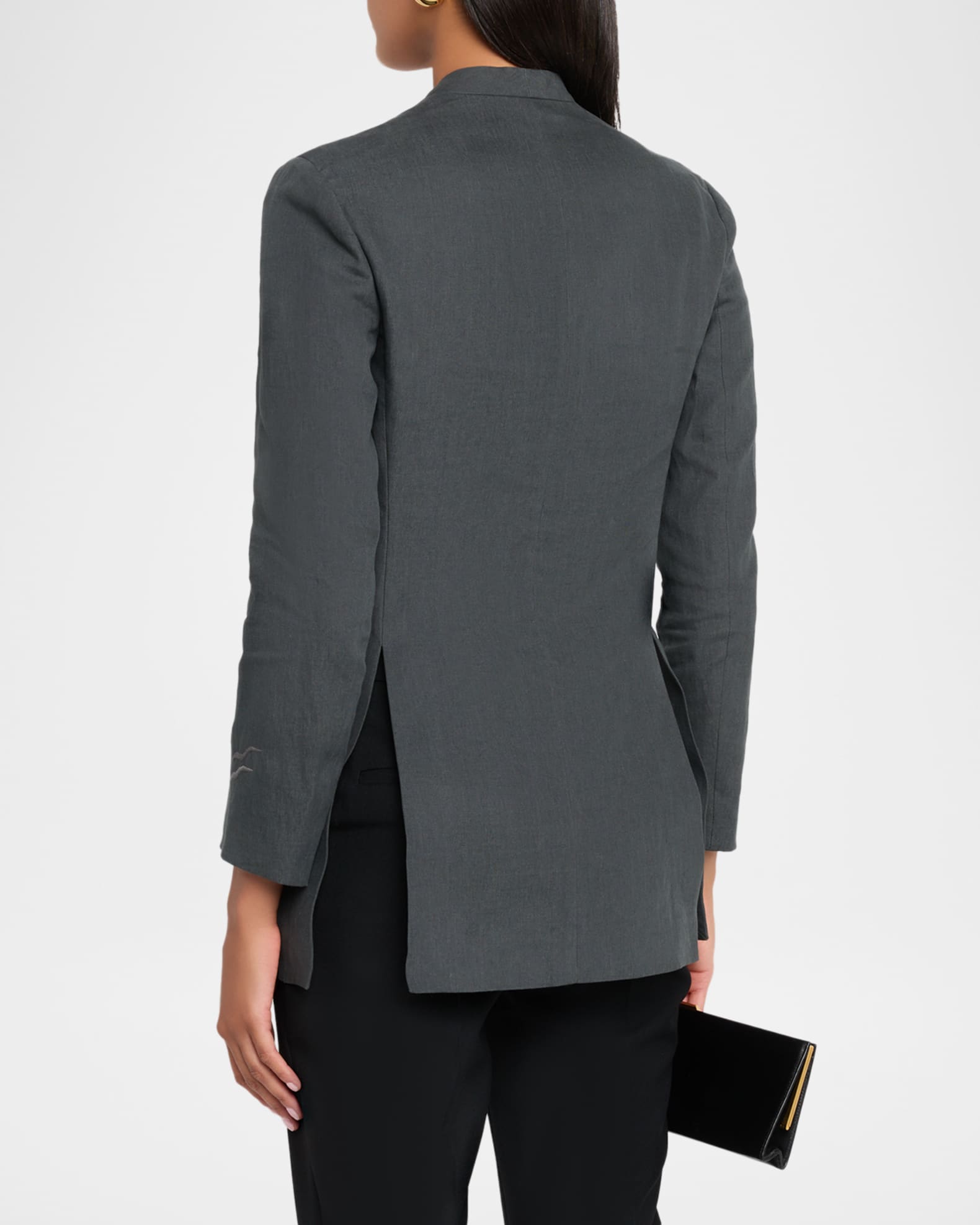Giorgio Armani Linen Single-Breasted Blazer | Neiman Marcus