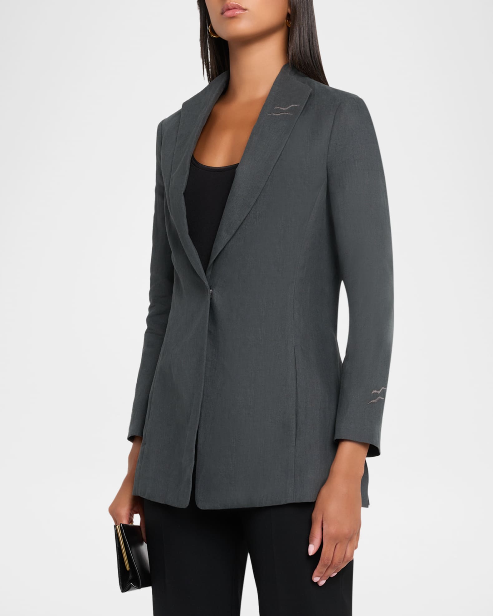 Giorgio Armani Linen Single-Breasted Blazer | Neiman Marcus