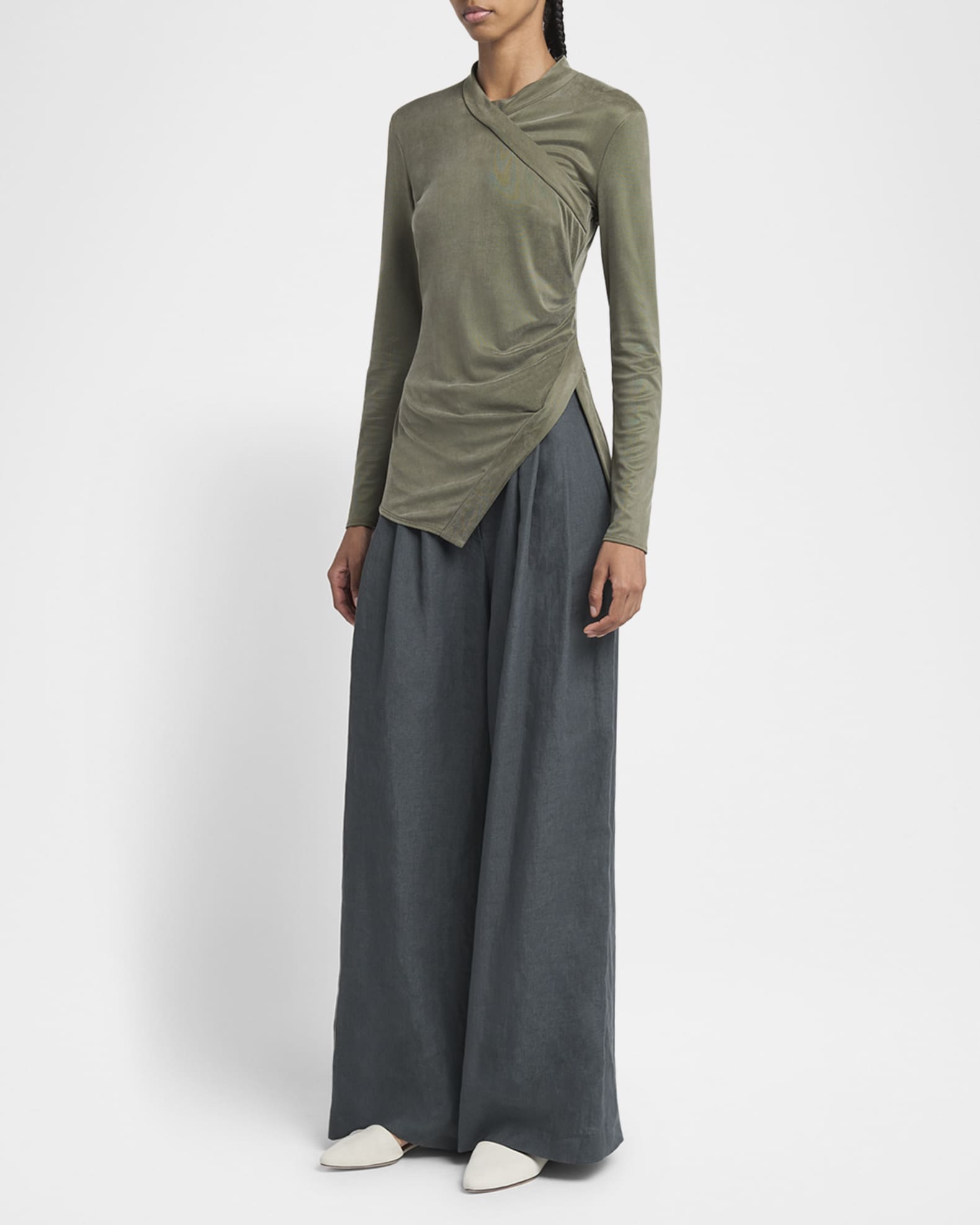 Asymmetric Jersey Long-Sleeve Top 1