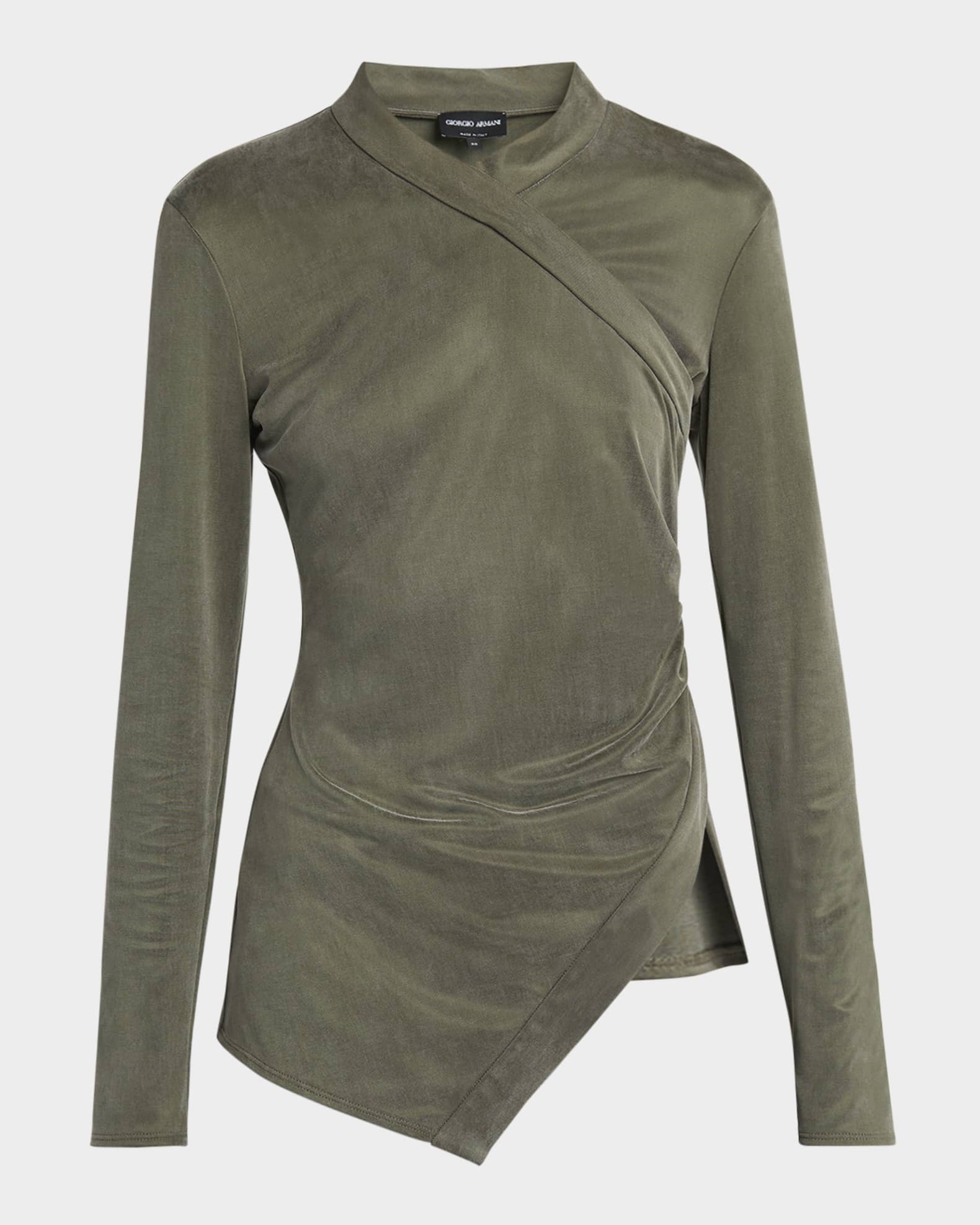 Asymmetric Jersey Long-Sleeve Top 0