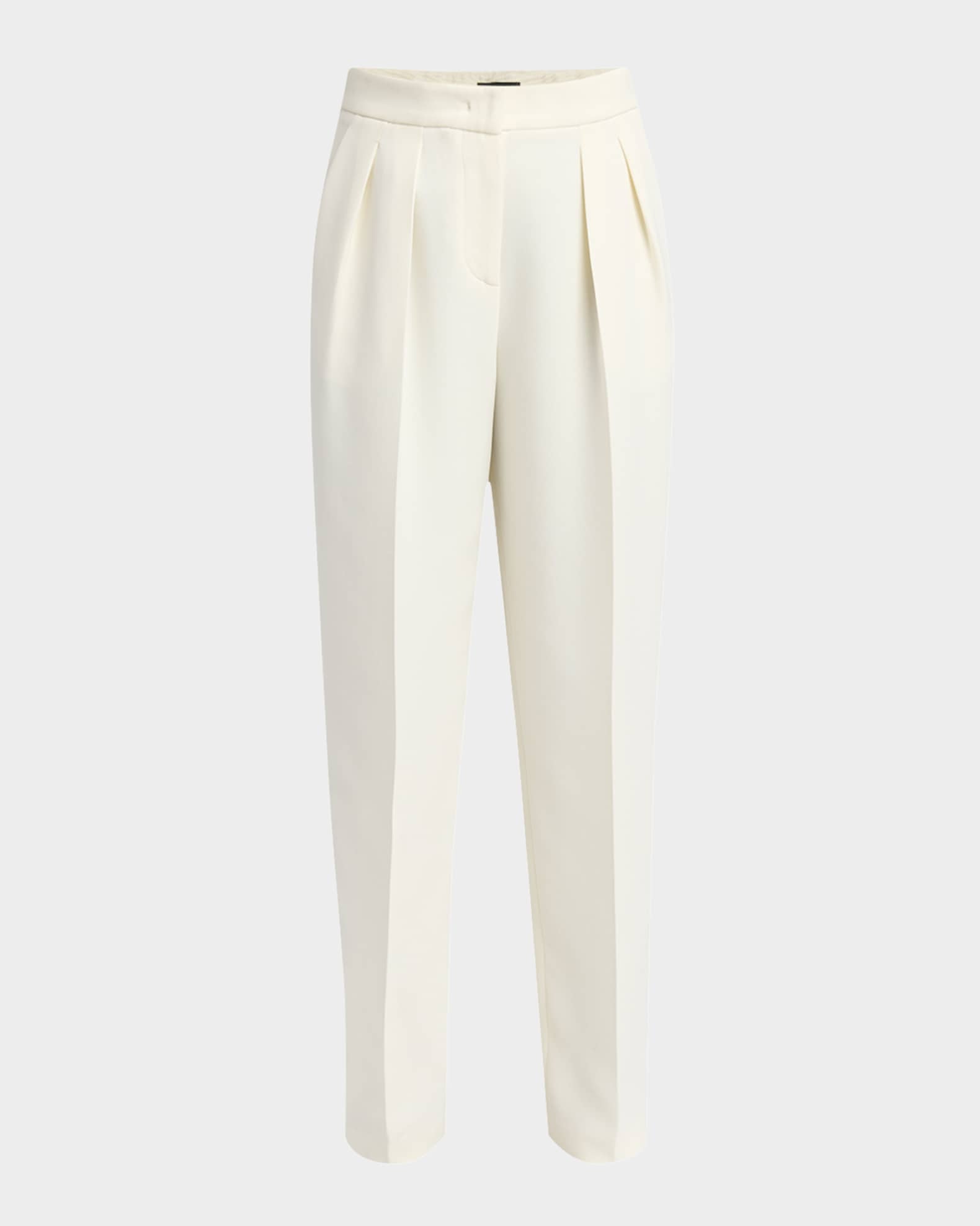 Pleated Cady Straight-Leg Tuxedo Trousers 0