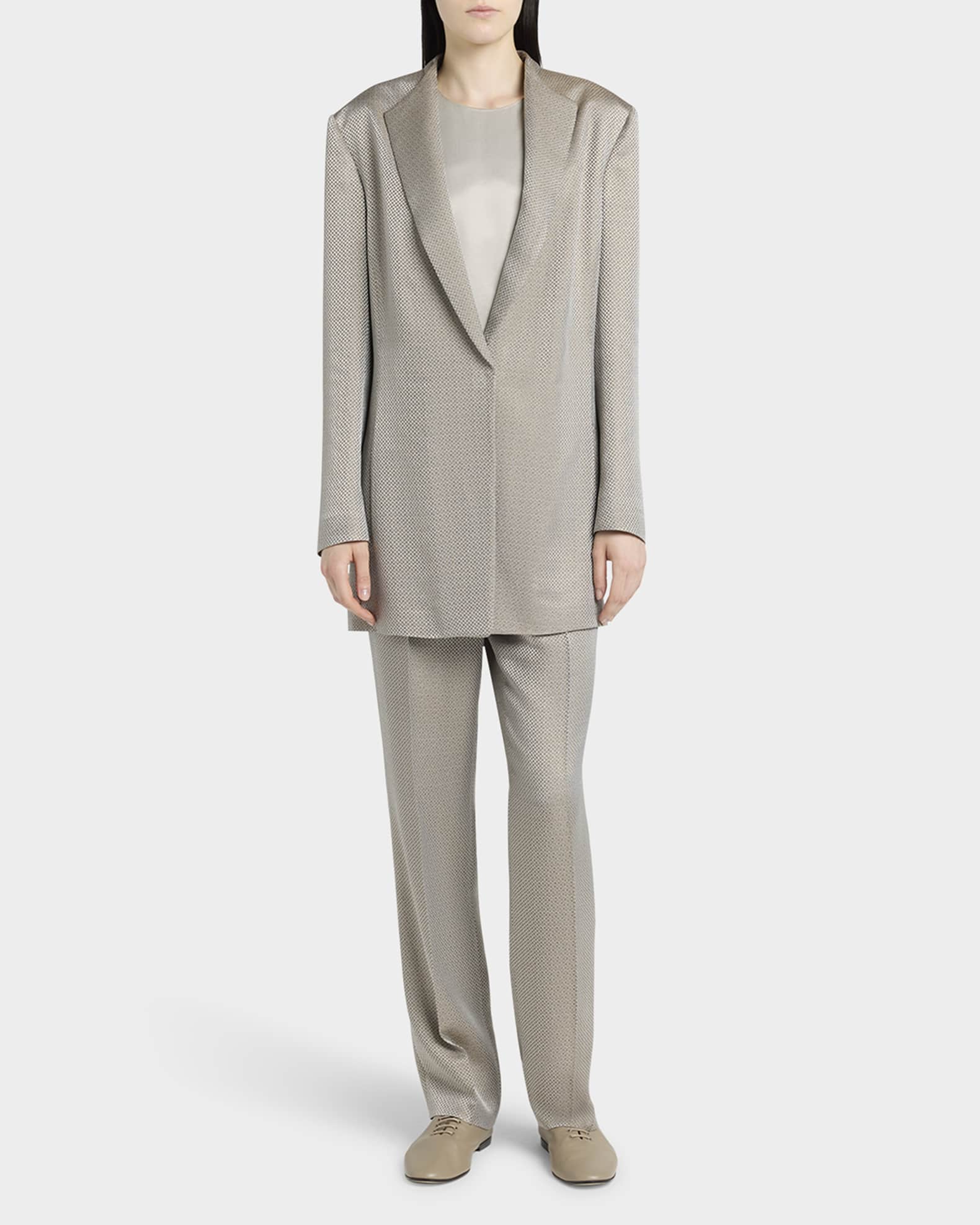 Micro Jacquard Single-Breasted Blazer 1