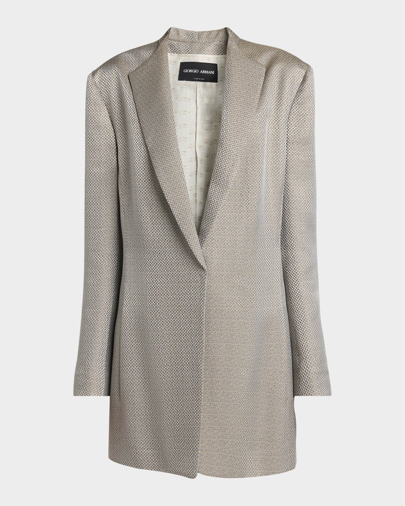 Micro Jacquard Single-Breasted Blazer 0