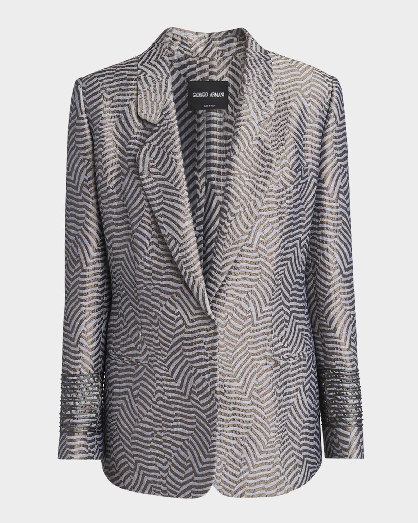 Giorgio Armani Animalier Silk Jacquard Single-Breasted Giorgio Armani Animalier Silk Jacquard Single-Breasted