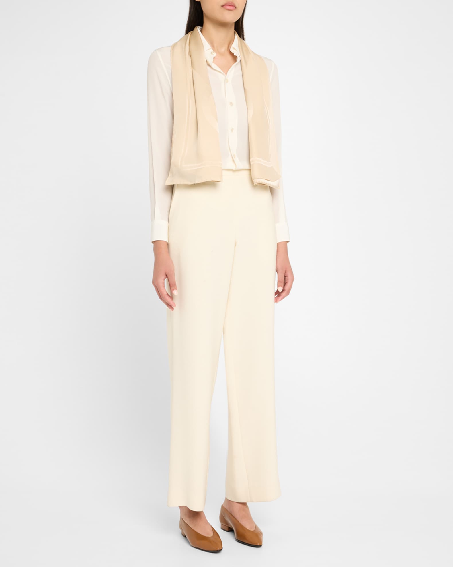 Giorgio Armani Logo Jacquard Silk Stole | Neiman Marcus