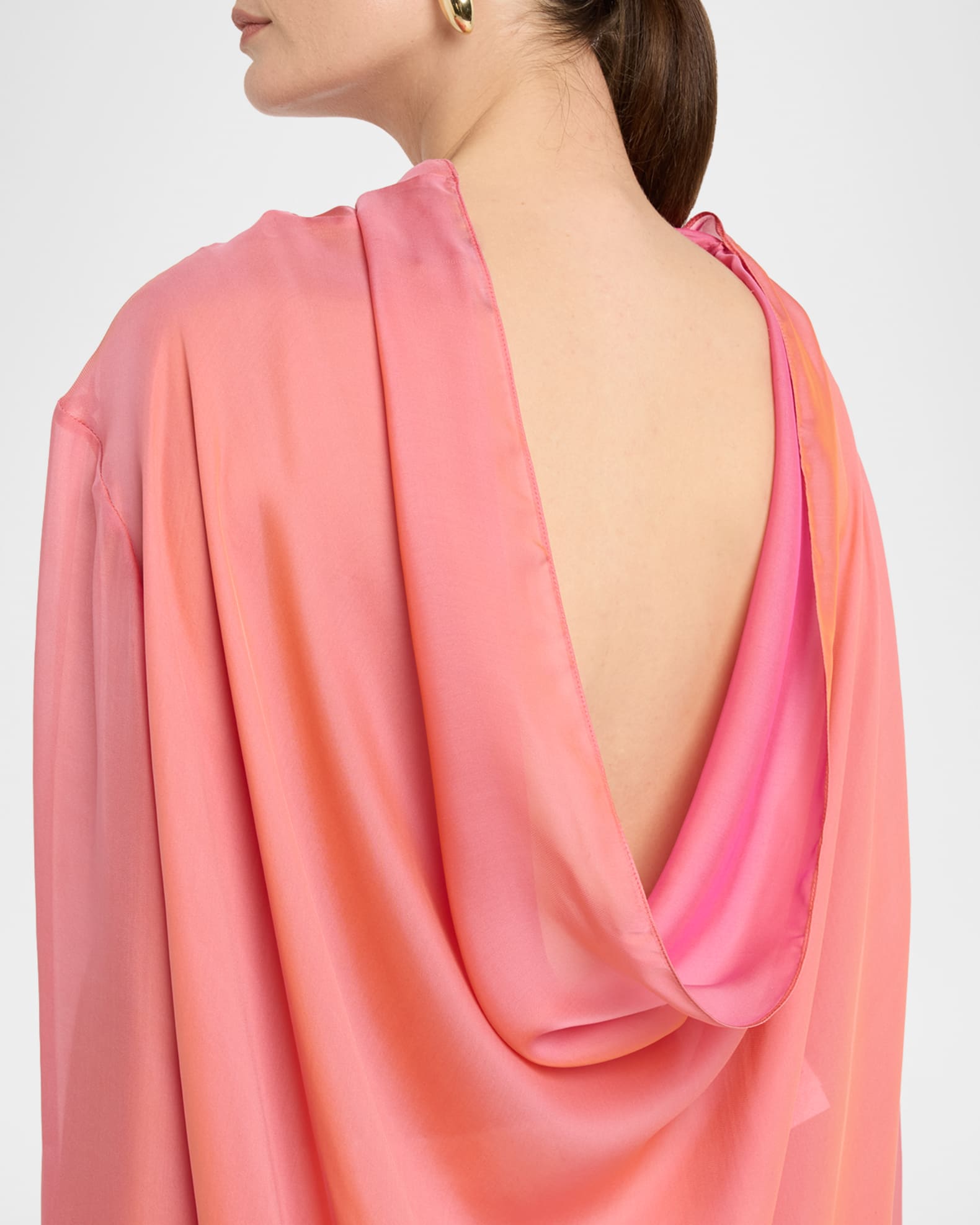 ワンピース GIORGIO ARMANI Woman Dress Blush Pink GW001049AF15530 U6071 Giorgio Armani Draped Silk Midi Dress | Pink | FARFETCH