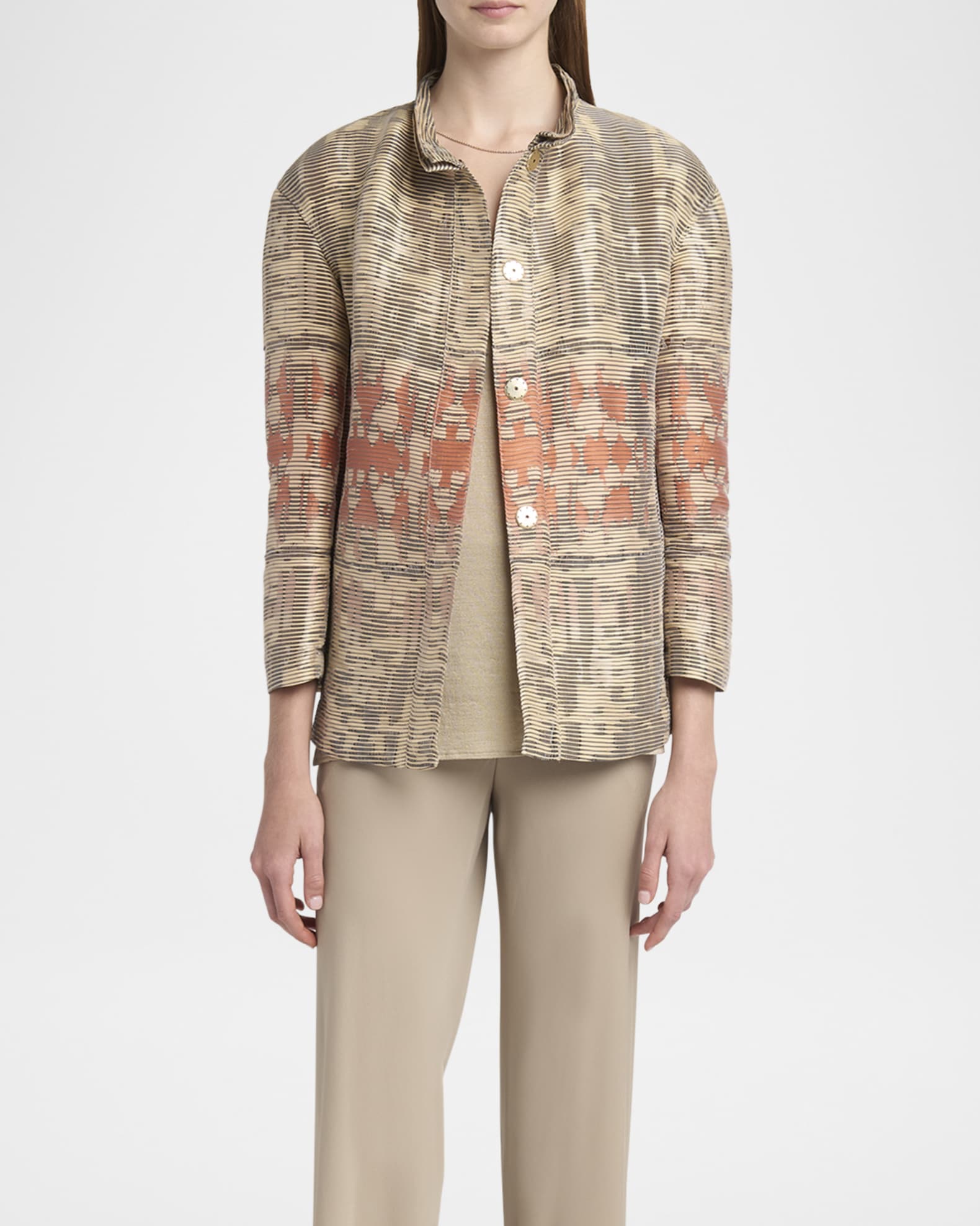 Giorgio Armani Tiger Jacquard Blazer Jacket | Neiman Marcus