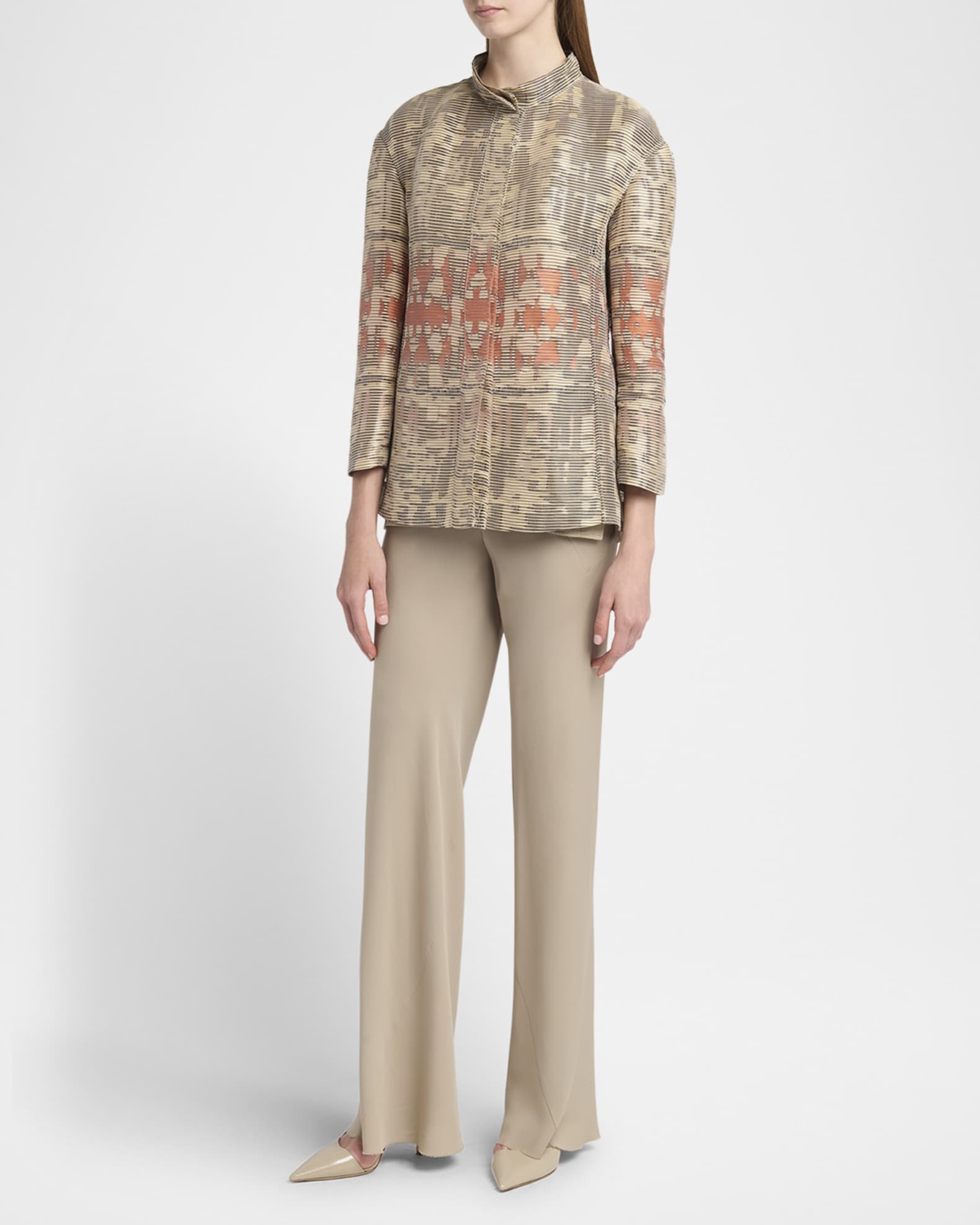 コート GIORGIO ARMANI CAPPOTTO CANNETE JACQUARD TIGRE Giorgio Armani | Jackets & Coats | Giorgio Armani Women