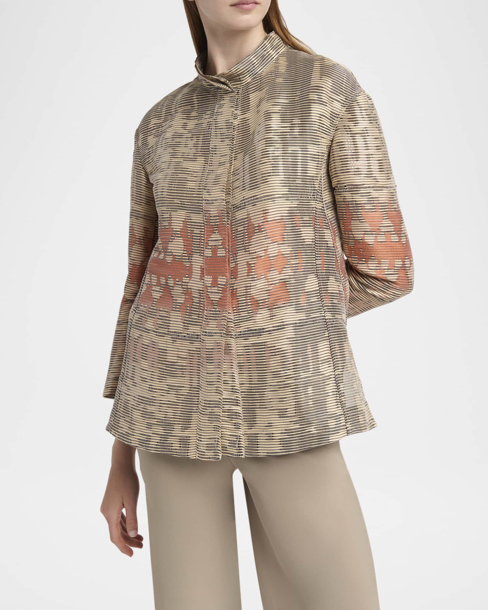 Giorgio Armani Tiger Jacquard Blazer Jacket | Neiman Marcus