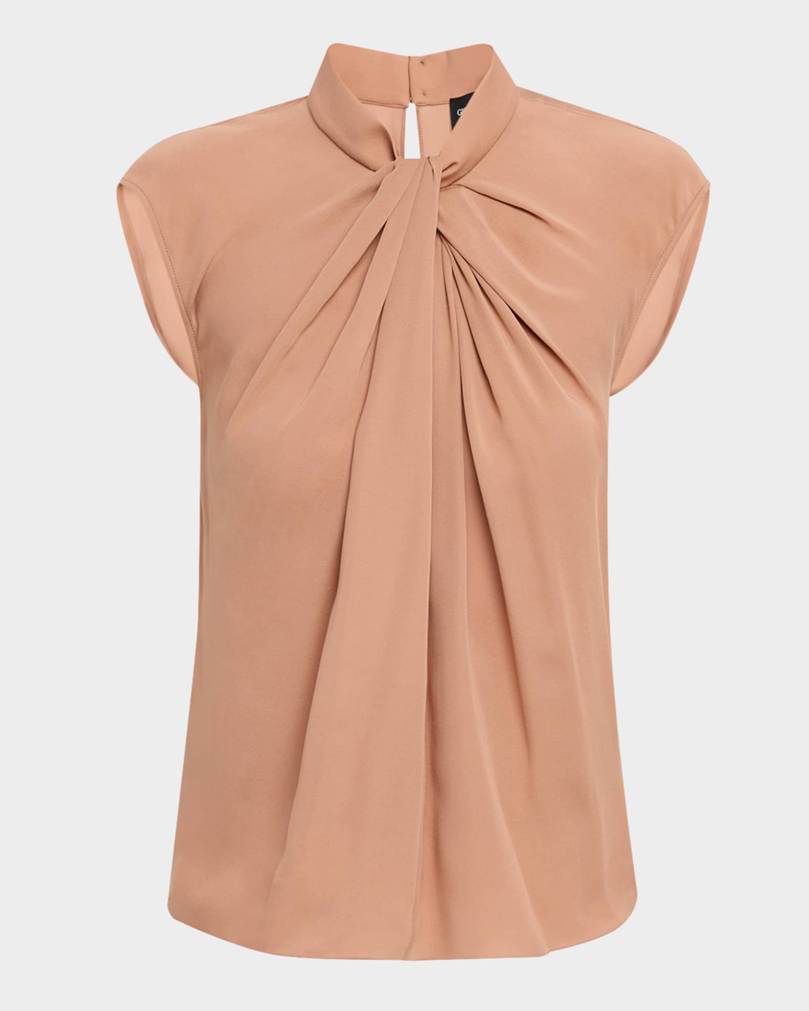 Ruched Silk Georgette Blouse 0