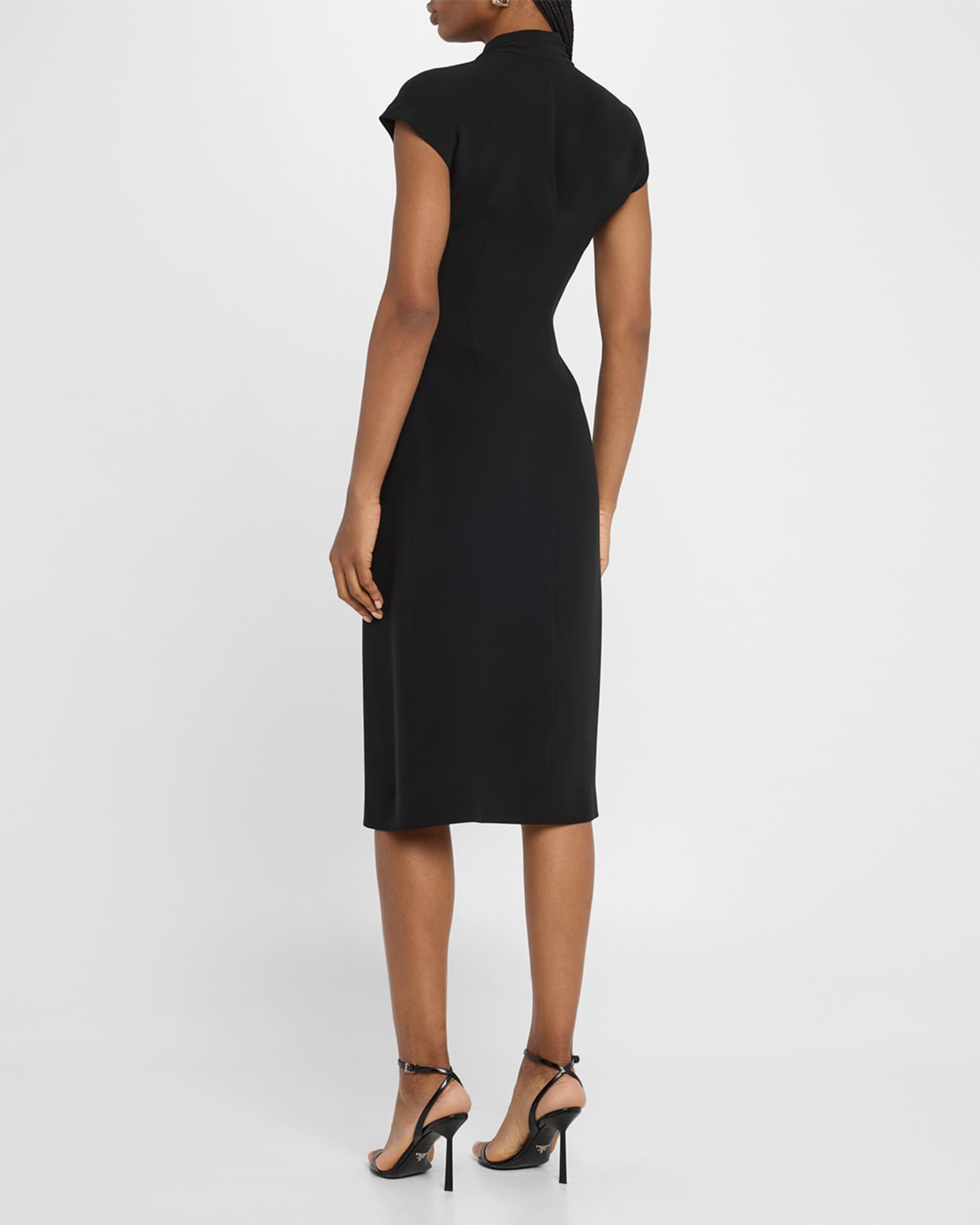 knee length dresses for ladies Fit And Flare Knit Midi Dress Aqua – Roland Mouret