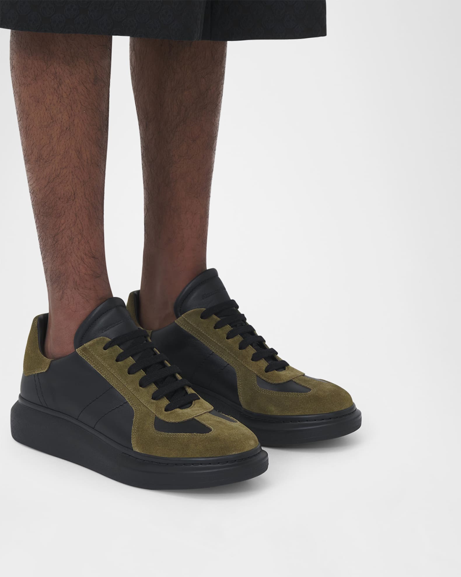 Men's Leather and Suede Oversized Sneakers 1