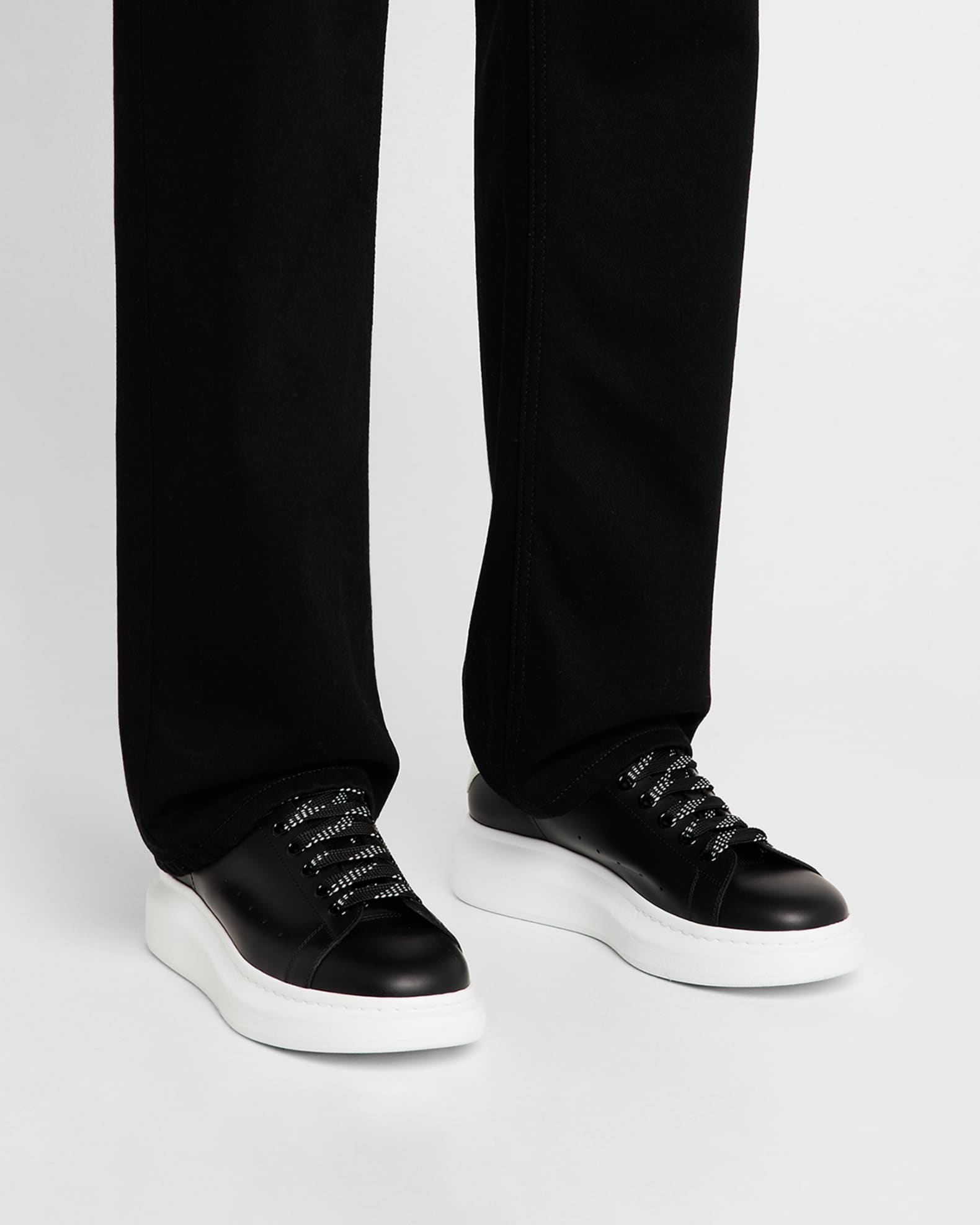 McQueen Men's Larry Leather Oversized Low-Top Sneakers
