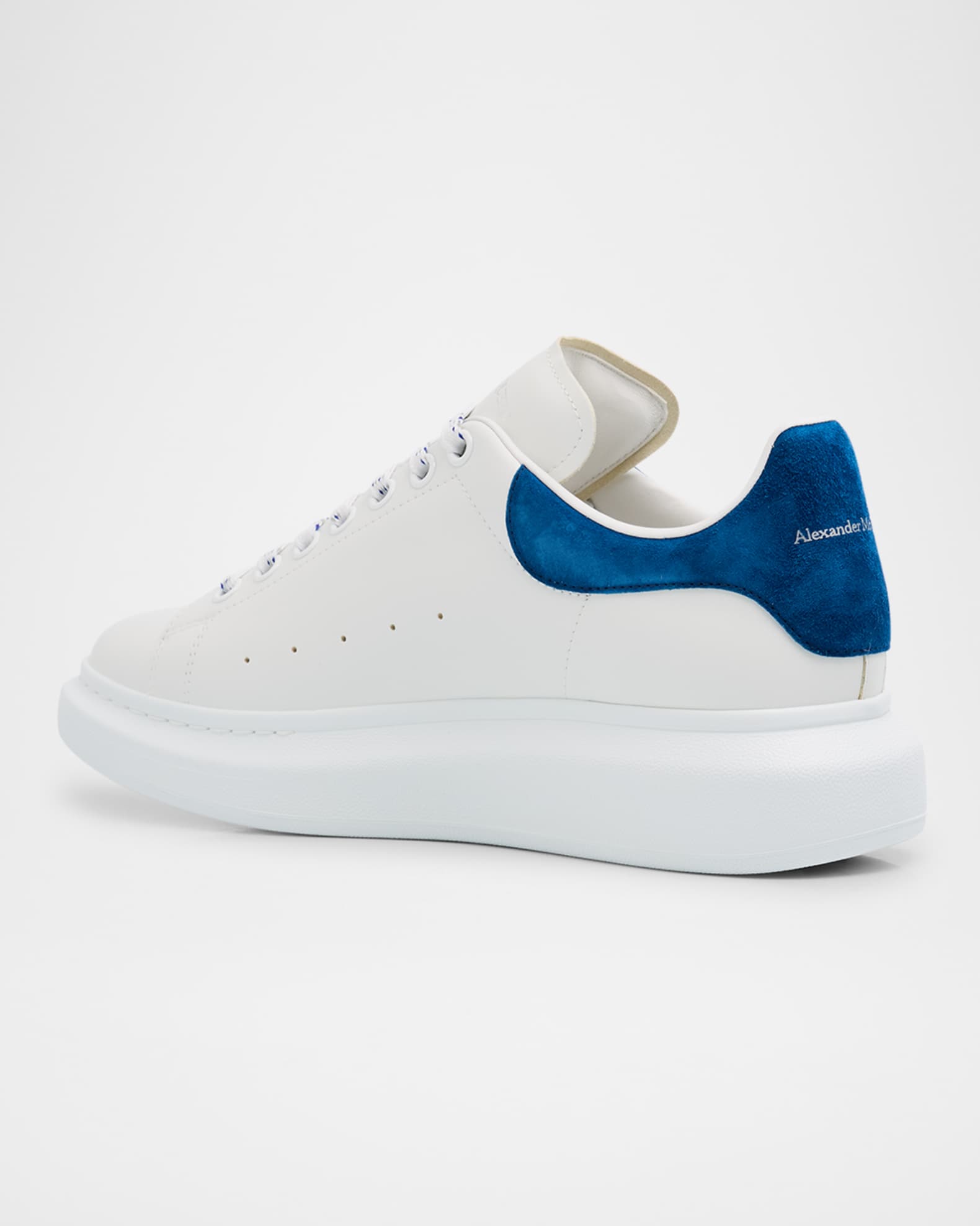 McQueen Men's Larry Leather and Velour Low-Top Sneakers