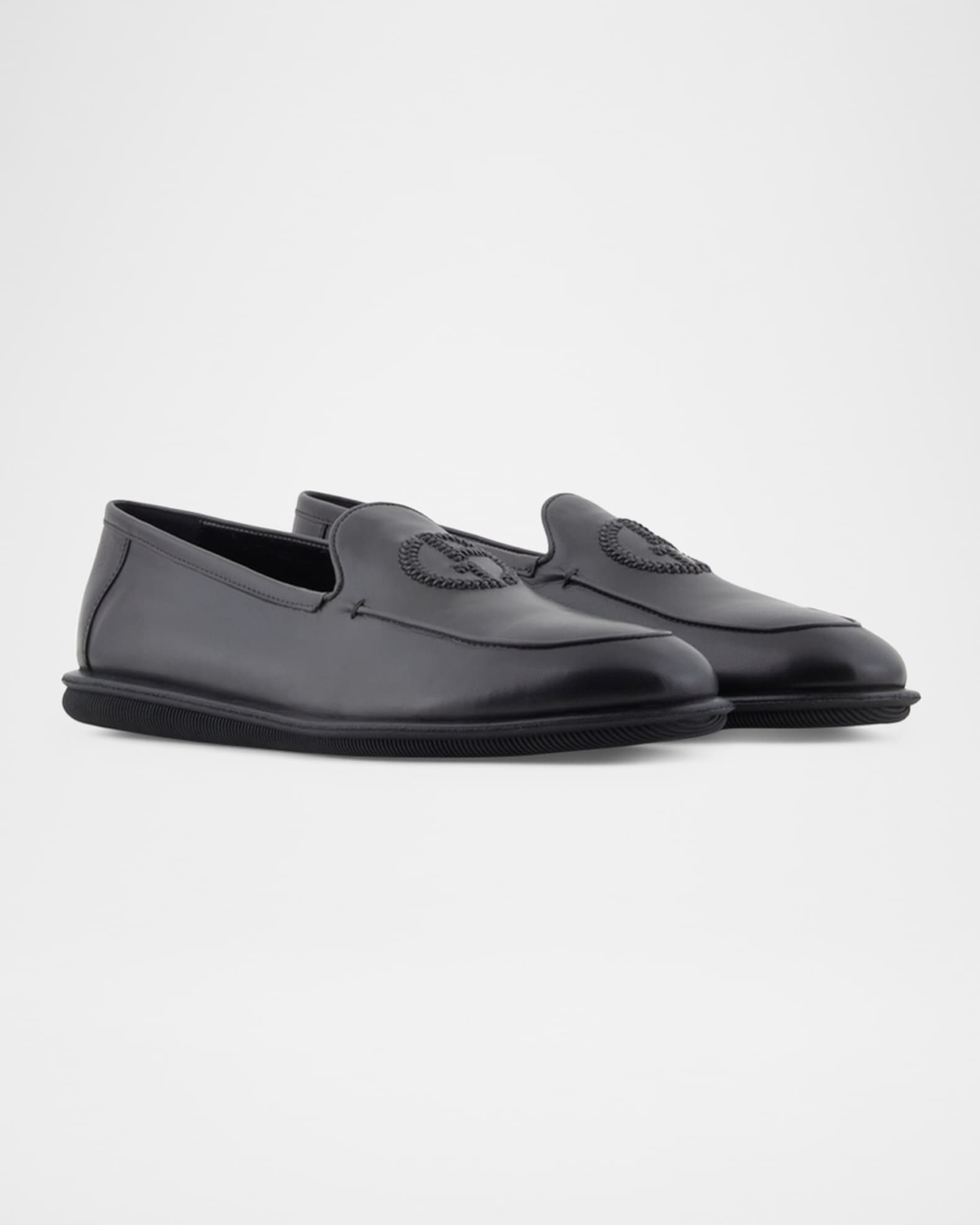 Men's Leather Monogram Smoking Slippers 1
