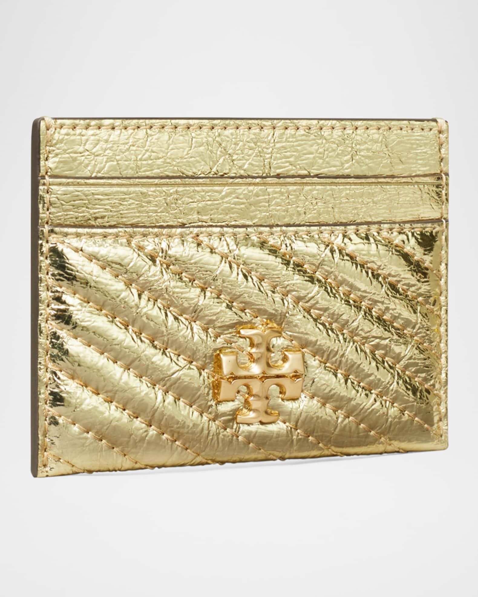Kira Metallic Quilted Leather Card Case 1